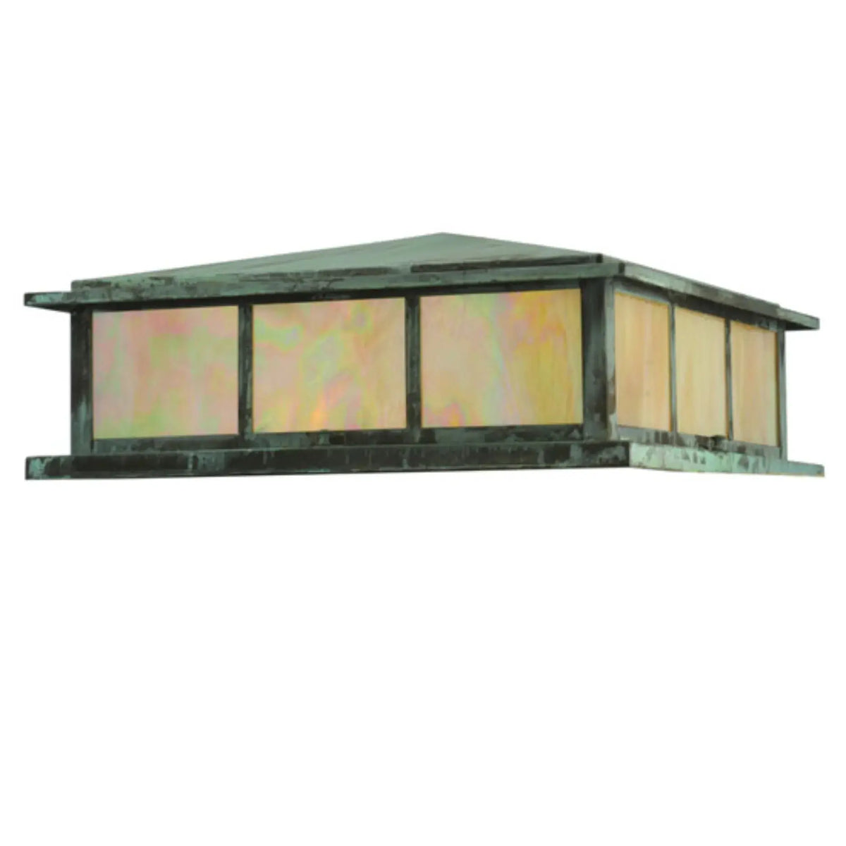 20" Square Seneca Double Bar Mission Pier Mount – Verdigris – Wet-Rated – Meyda Lighting Meyda Lighting