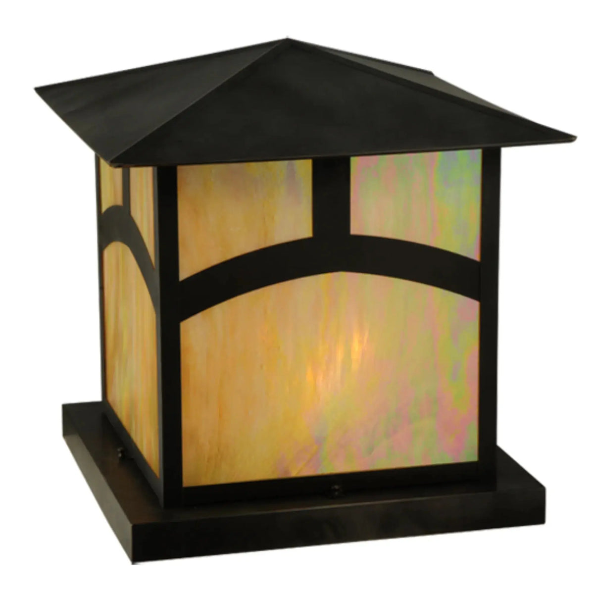 24" Square Seneca Hill Top Pier Mount – Craftsman Brown – Damp-Rated – Meyda Lighting Meyda Lighting