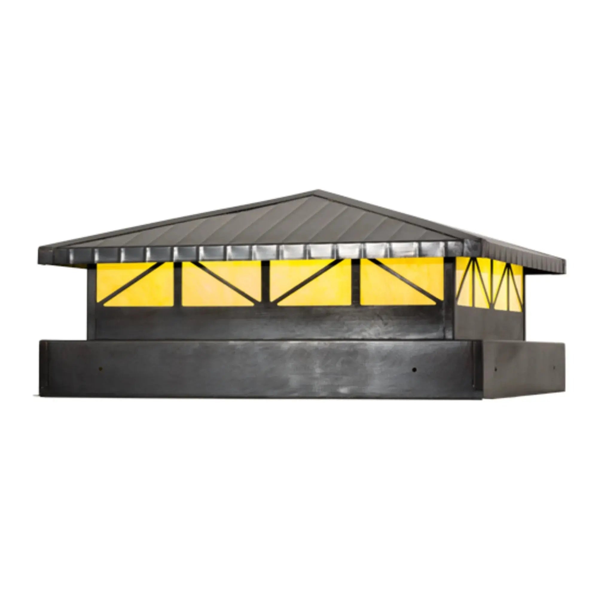 24" Square Durrant LED Pier Mount – Craftsman Brown – Wet-Rated – Meyda Lighting Meyda Lighting