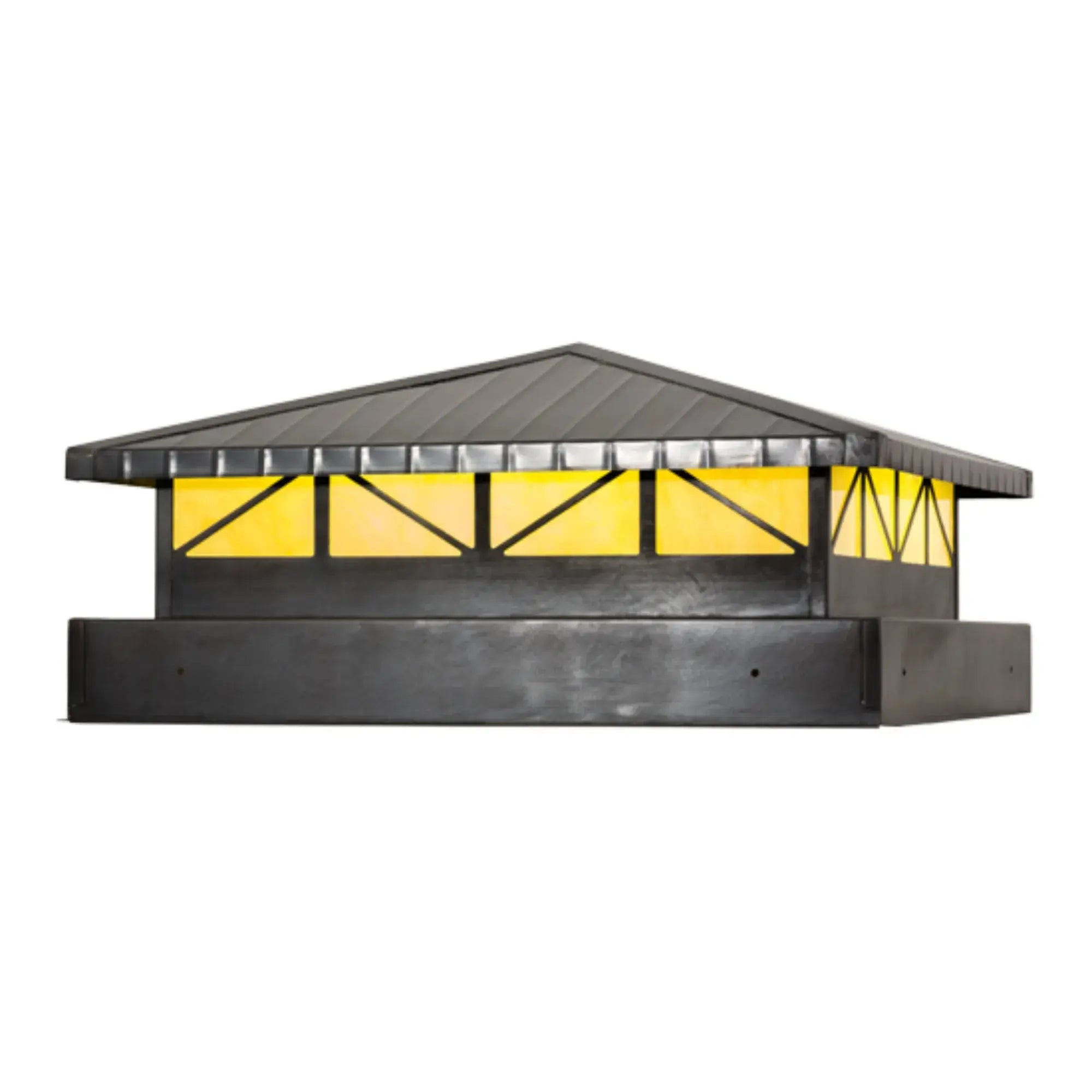 24" Square Durrant LED Pier Mount – Craftsman Brown – Wet-Rated – Meyda Lighting Meyda Lighting