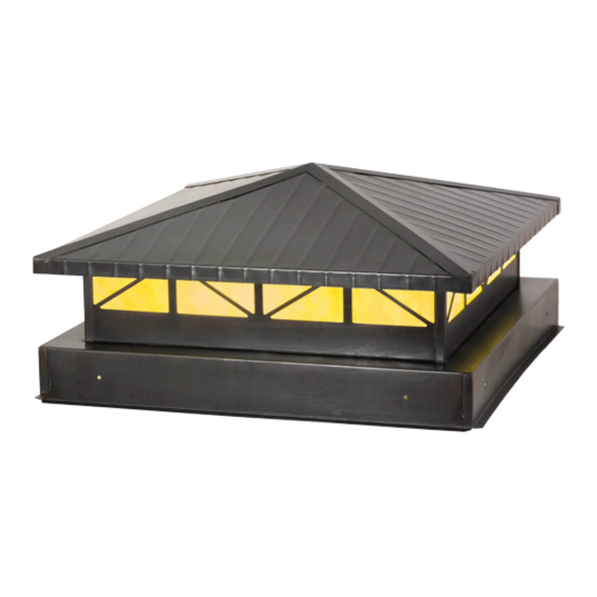24" Square Durrant LED Pier Mount – Craftsman Brown – Wet-Rated – Meyda Lighting