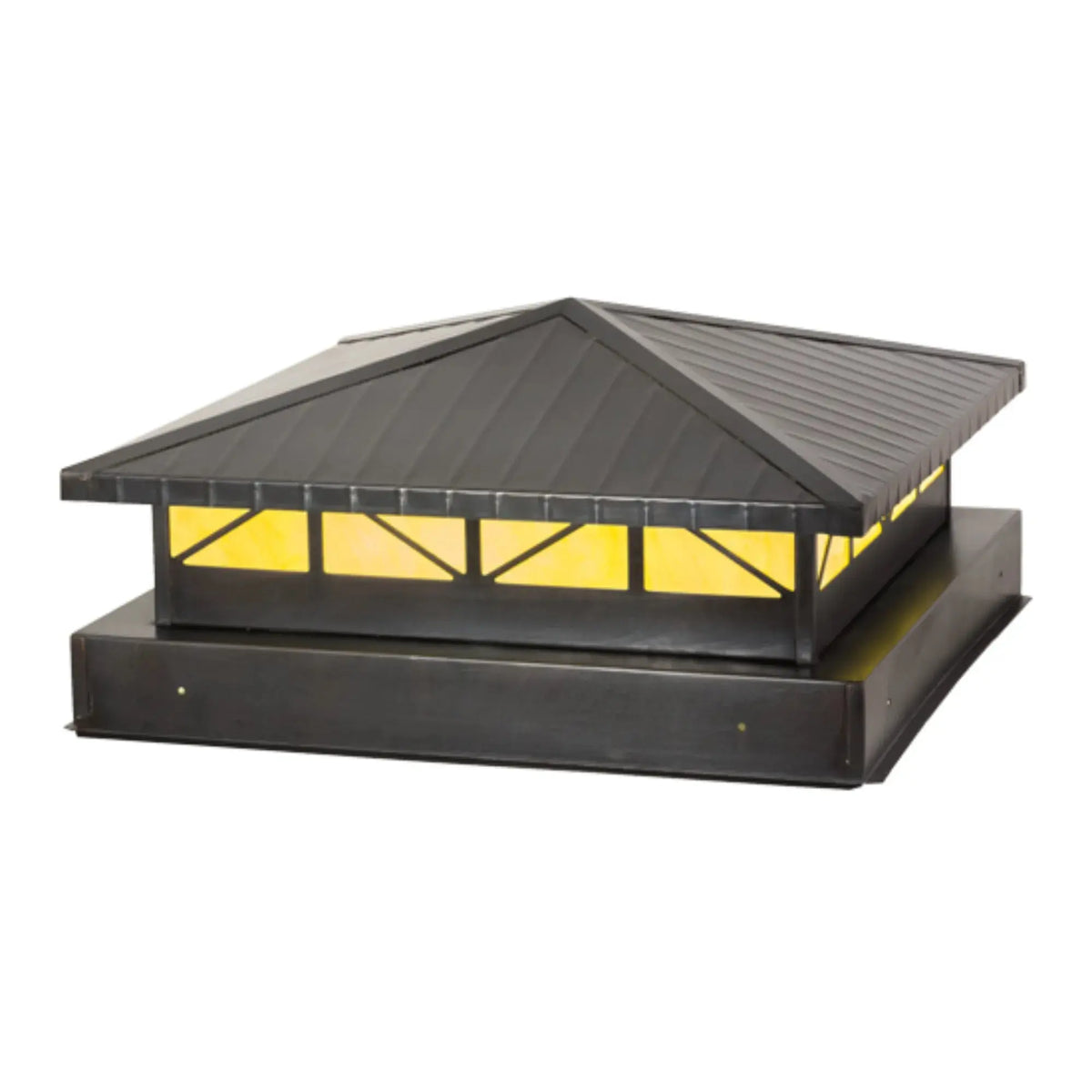 24" Square Durrant LED Pier Mount – Craftsman Brown – Wet-Rated – Meyda Lighting Meyda Lighting