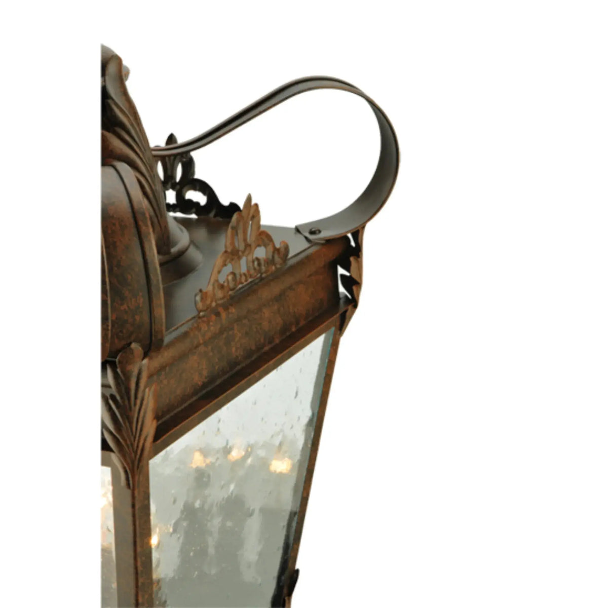 12.5"Sq Verona Post Mount – Gilded Tobacco – Clear Seeded Glass – Damp-Rated – Meyda Lighting Meyda Lighting