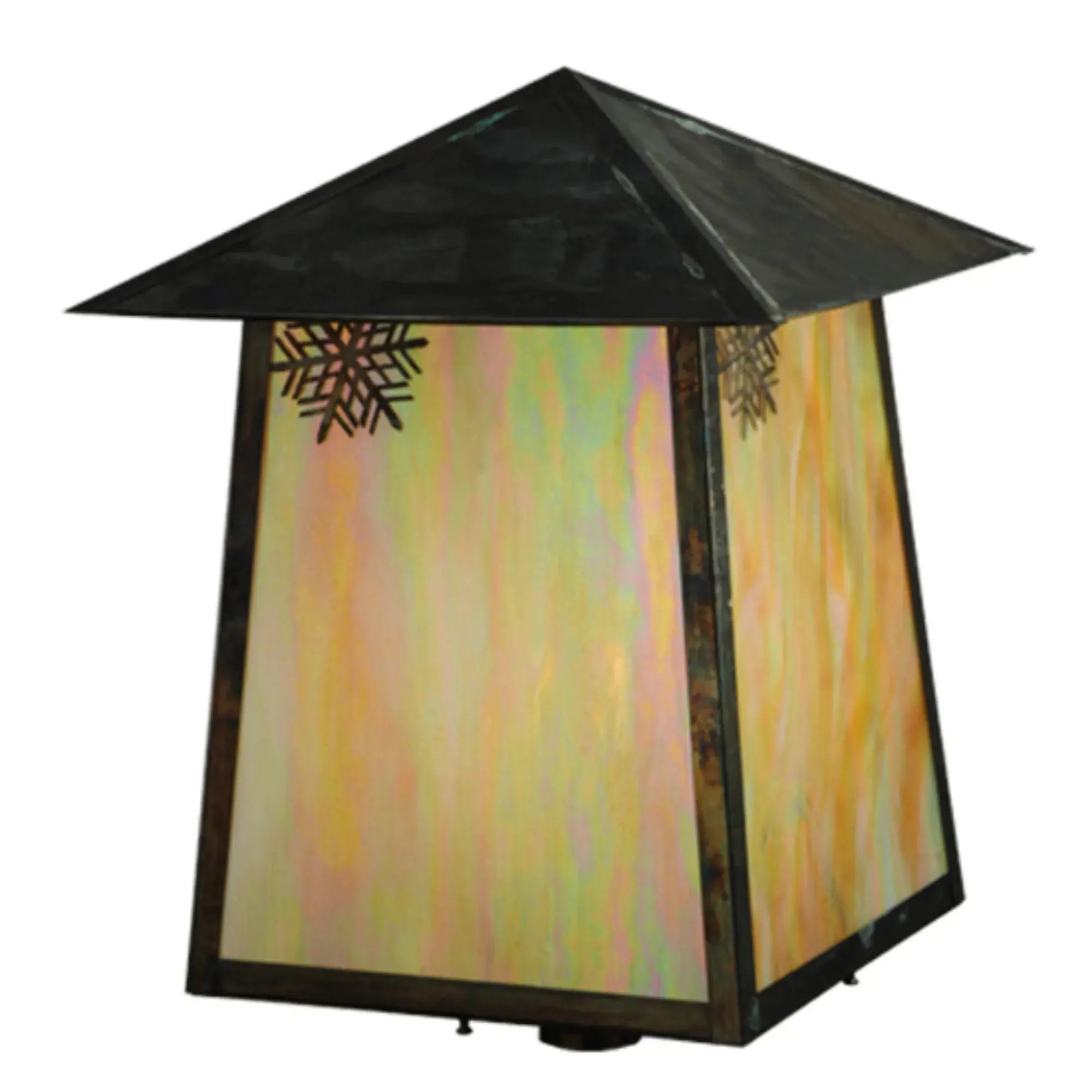 22.25"Sq Stillwater Snowflake Post Mount – Vintage Copper – Wet-Rated – Meyda Lighting Meyda Lighting