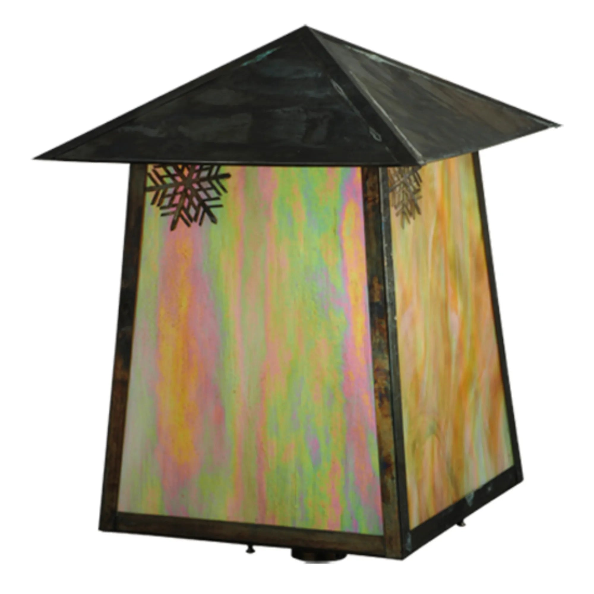 22.25"Sq Stillwater Snowflake Post Mount – Vintage Copper – Wet-Rated – Meyda Lighting