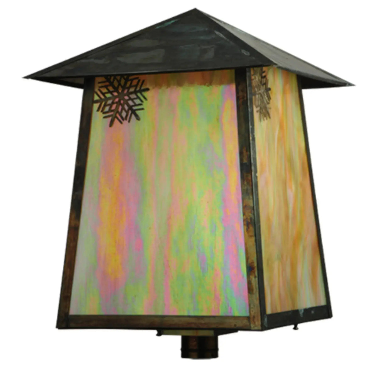 22.25"Sq Stillwater Snowflake Post Mount – Vintage Copper – Wet-Rated – Meyda Lighting Meyda Lighting
