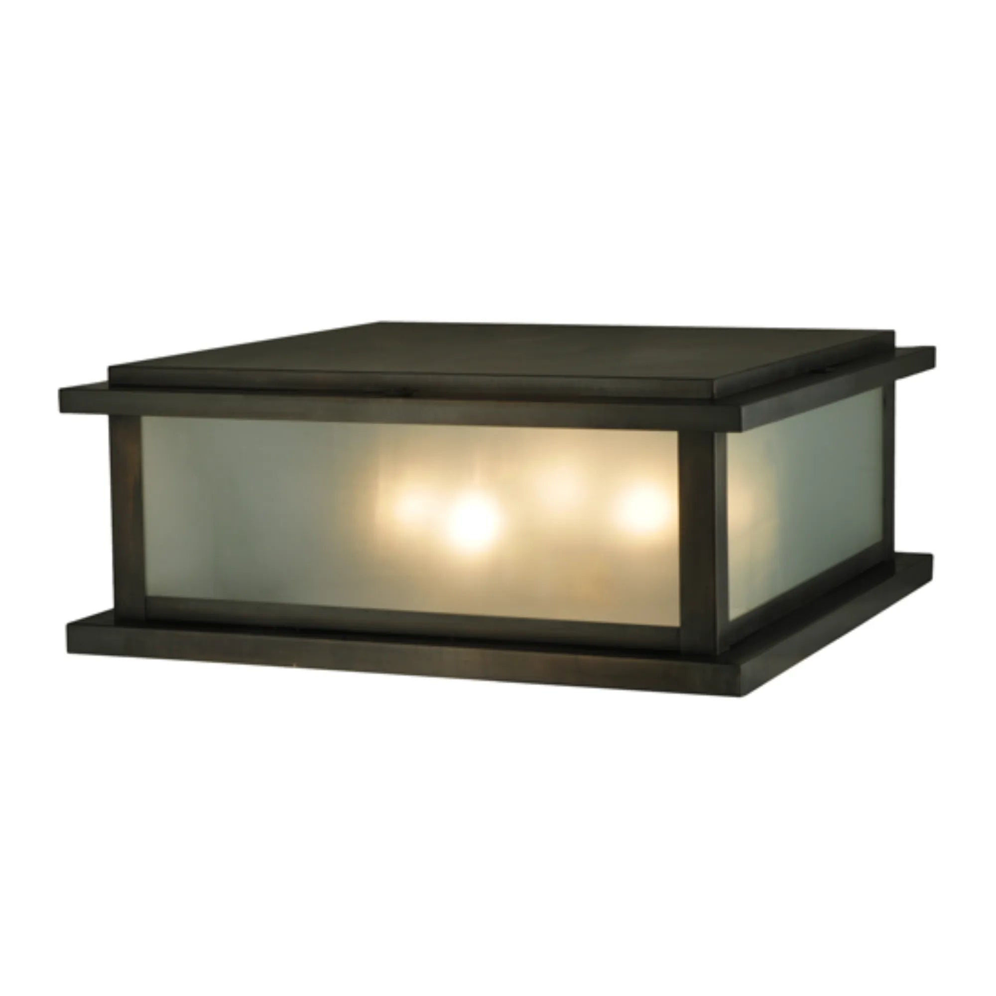 30"Square Mission Prime Pier Mount – (FSB-2) CRAFTSMAN BROWN – Wet-Rated – Meyda Lighting