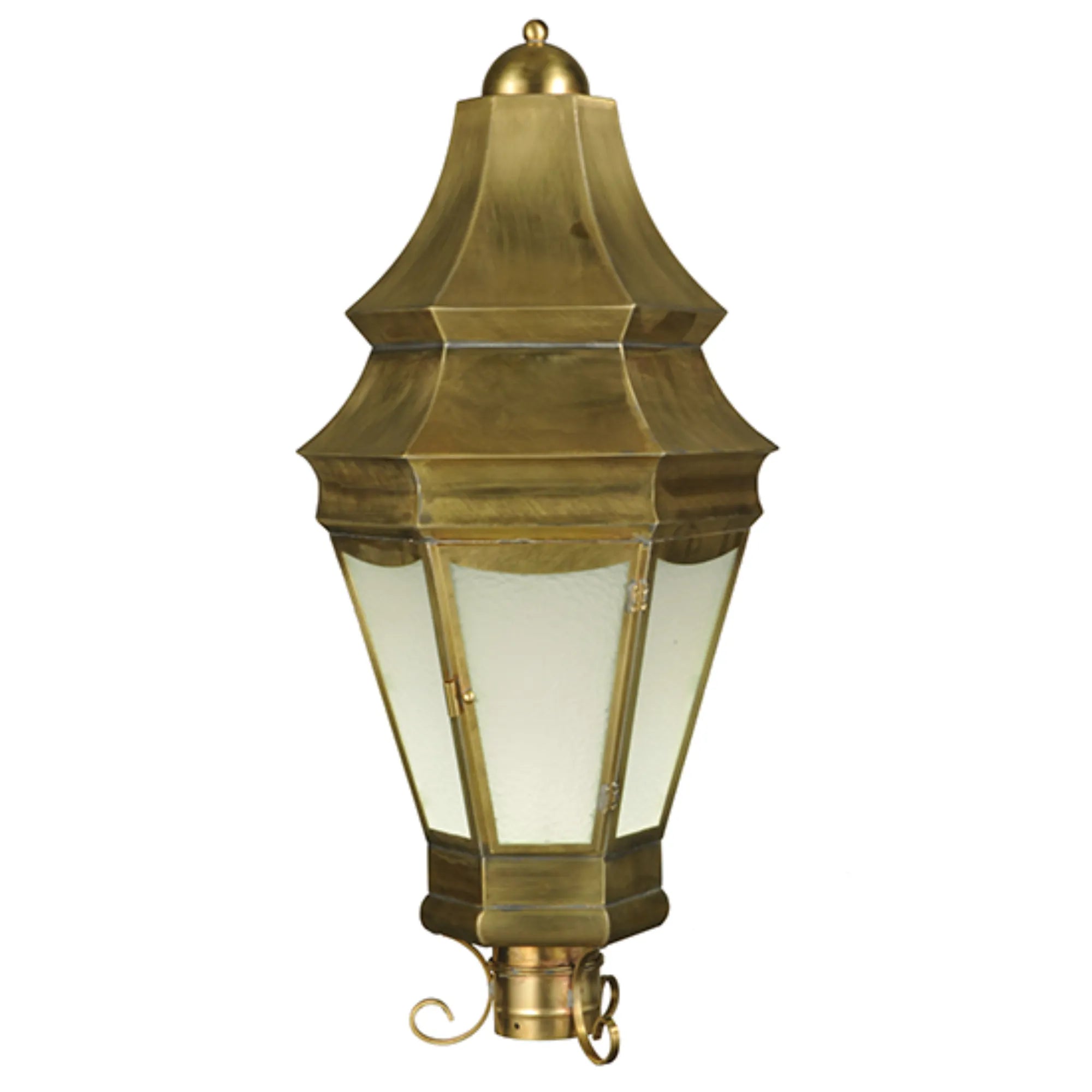 14" Wide Statesboro Outdoor Post Mount – Brushed Brass – Wet-Rated – Meyda Lighting