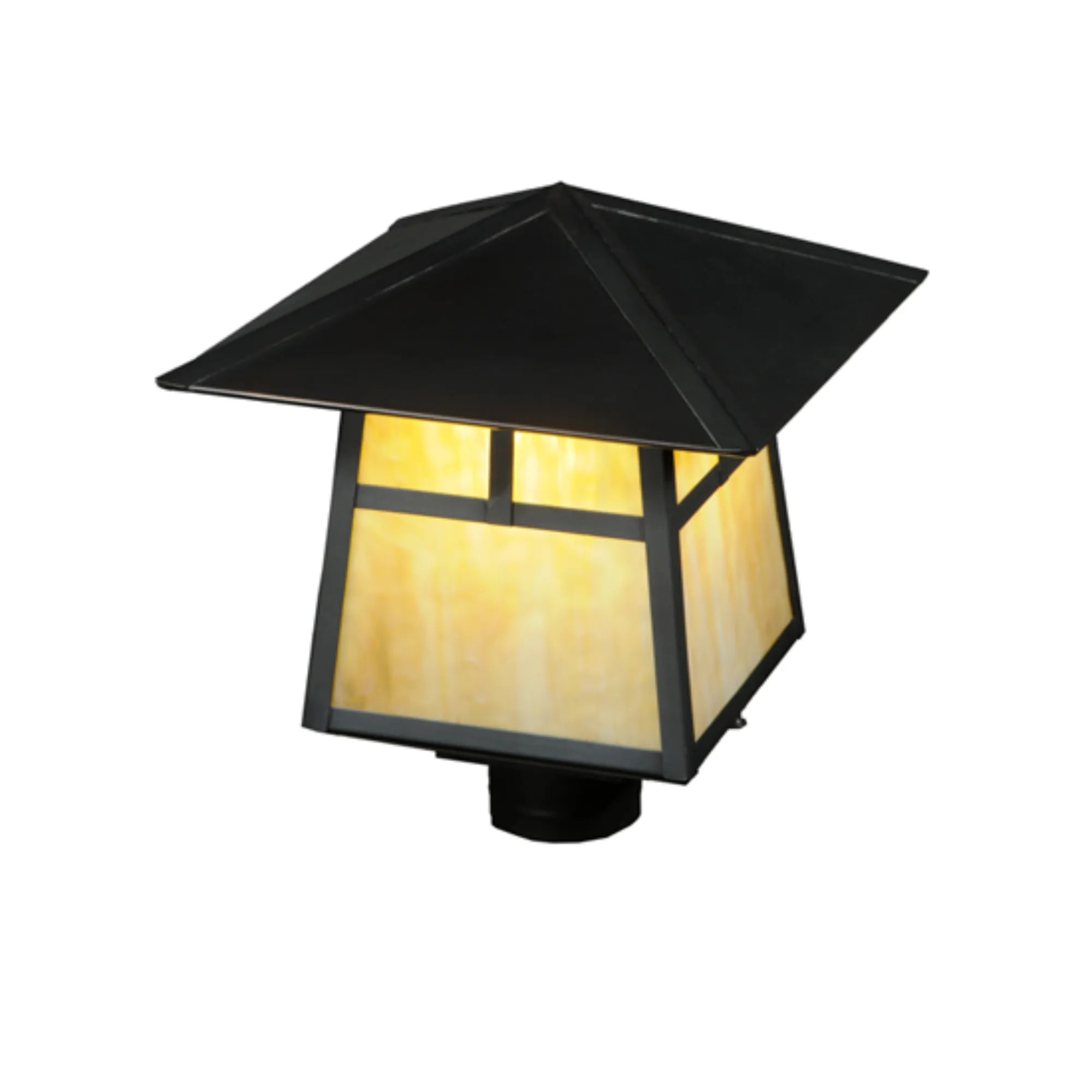 11.75" Square Stillwater T Mission Post Mount – Craftsman Brown – Wet-Rated – Meyda Lighting