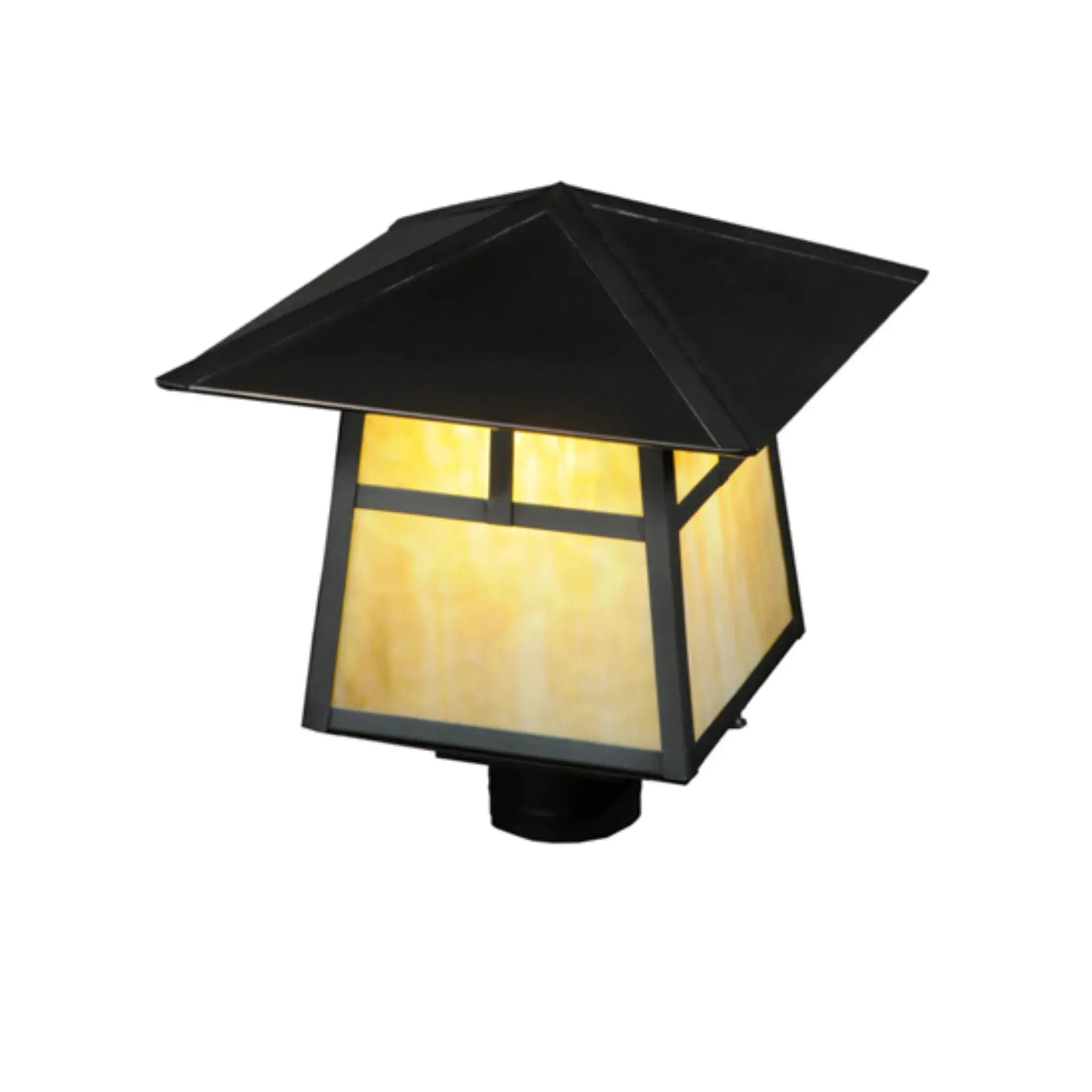 11.75" Square Stillwater T Mission Post Mount – Craftsman Brown – Wet-Rated – Meyda Lighting Meyda Lighting