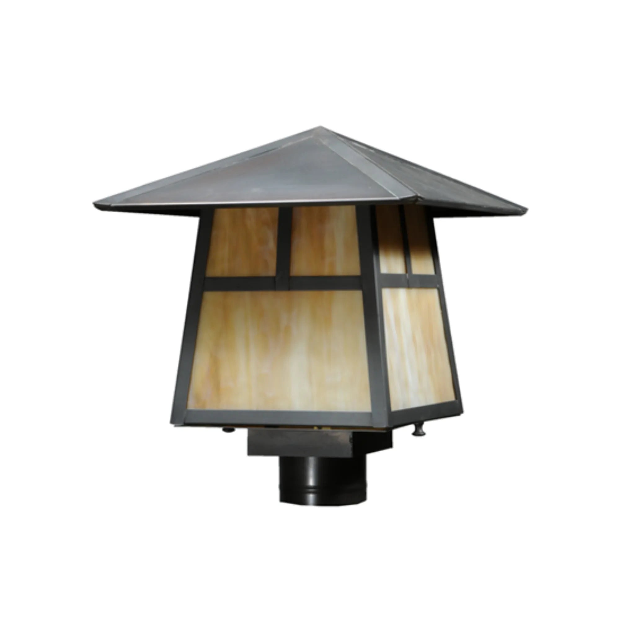 11.75" Square Stillwater T Mission Post Mount – Craftsman Brown – Wet-Rated – Meyda Lighting