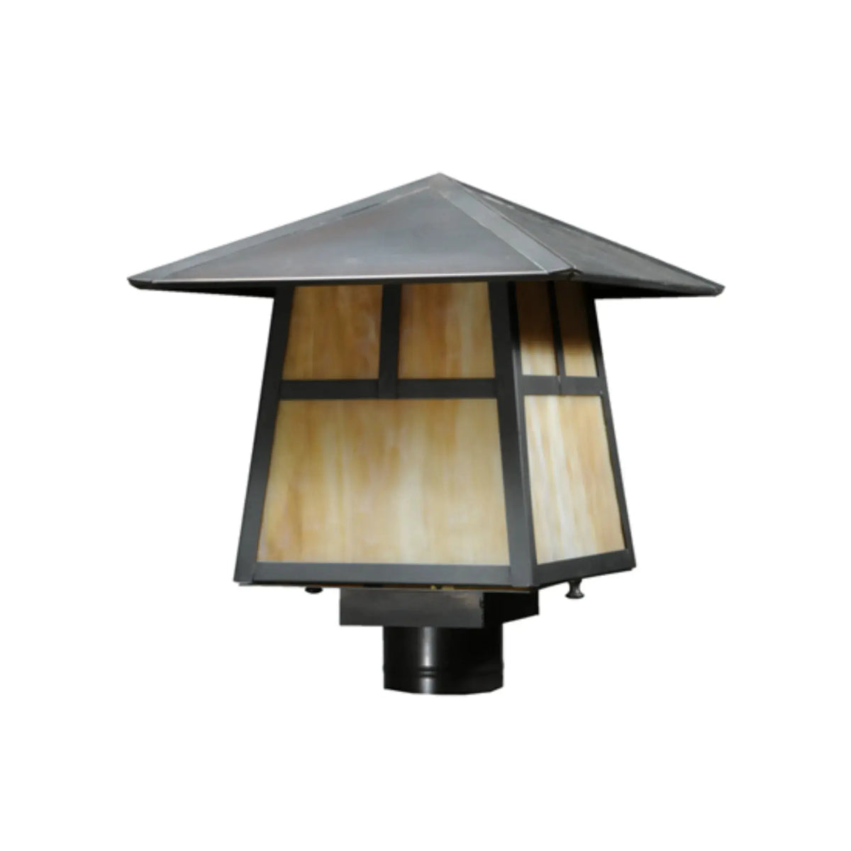 11.75" Square Stillwater T Mission Post Mount – Craftsman Brown – Wet-Rated – Meyda Lighting Meyda Lighting