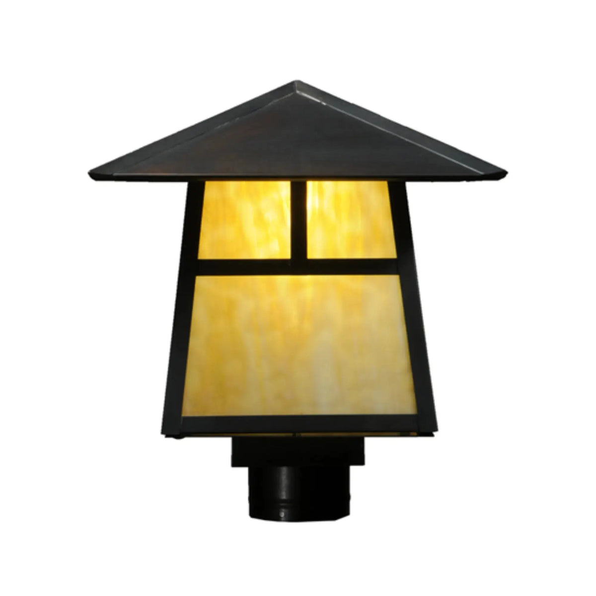 11.75" Square Stillwater T Mission Post Mount – Craftsman Brown – Wet-Rated – Meyda Lighting Meyda Lighting