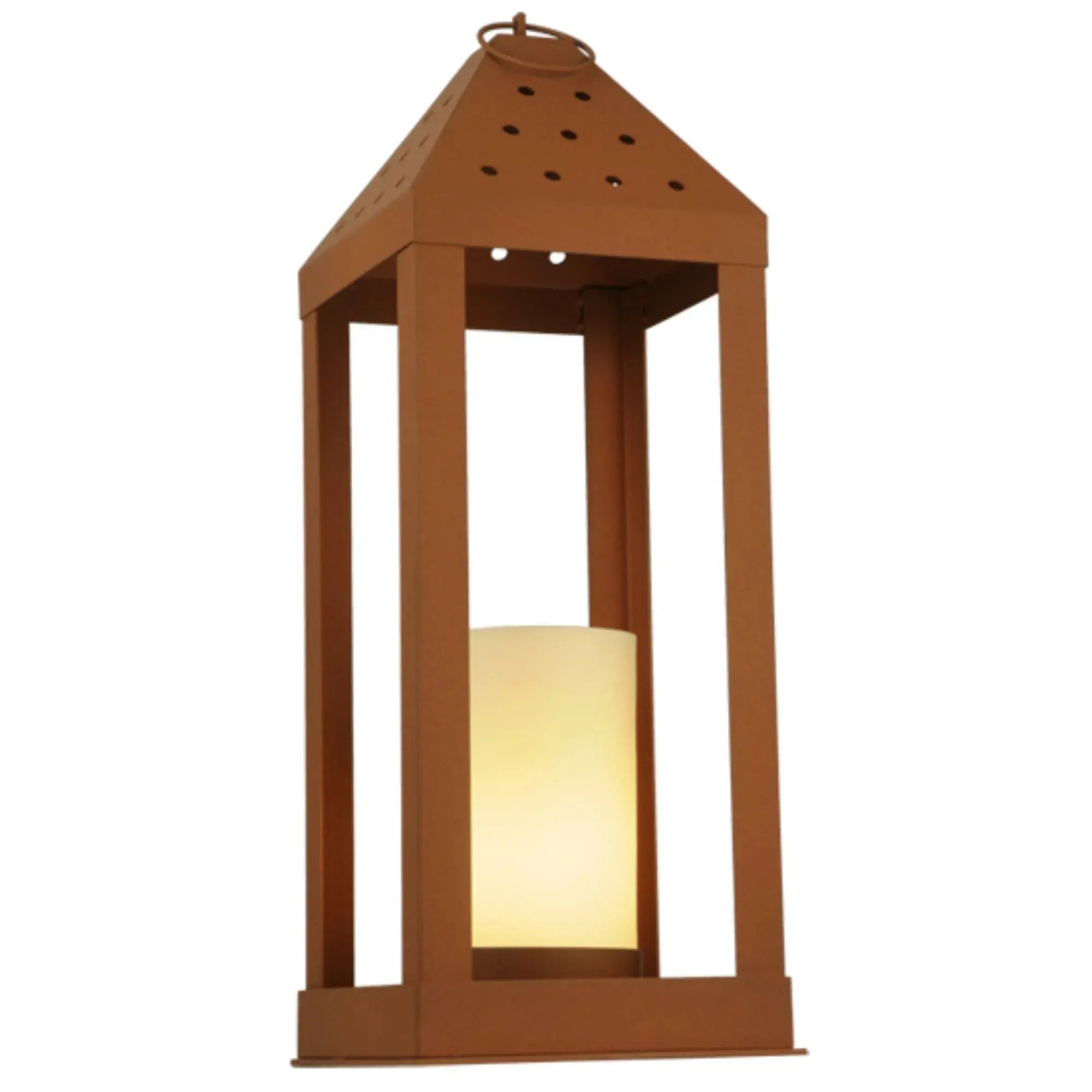 11.5"Sq Wigodsky Ark Lantern Post Mount – Earth – Ivory – Damp-Rated – Meyda Lighting Meyda Lighting