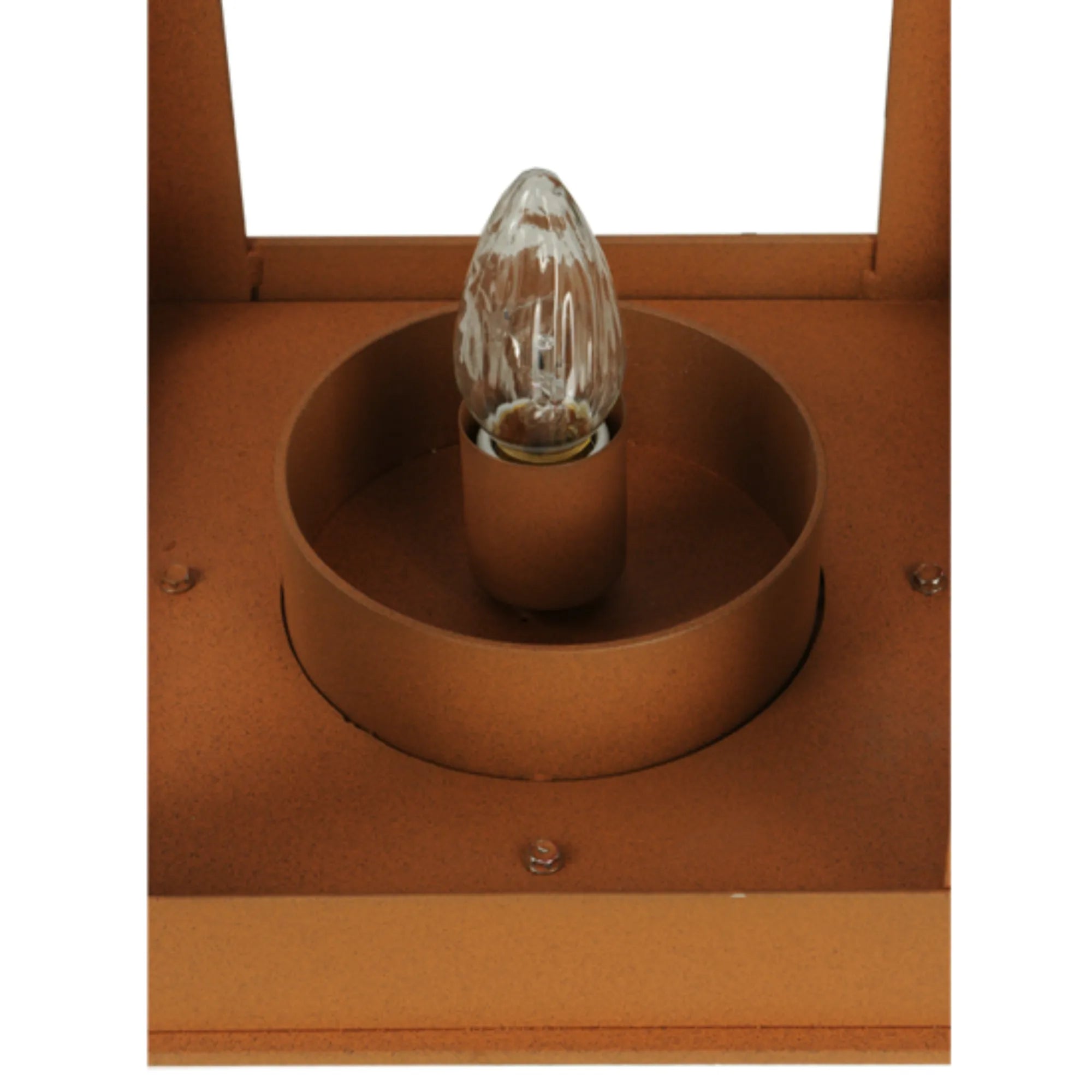 11.5"Sq Wigodsky Ark Lantern Post Mount – Earth – Ivory – Damp-Rated – Meyda Lighting