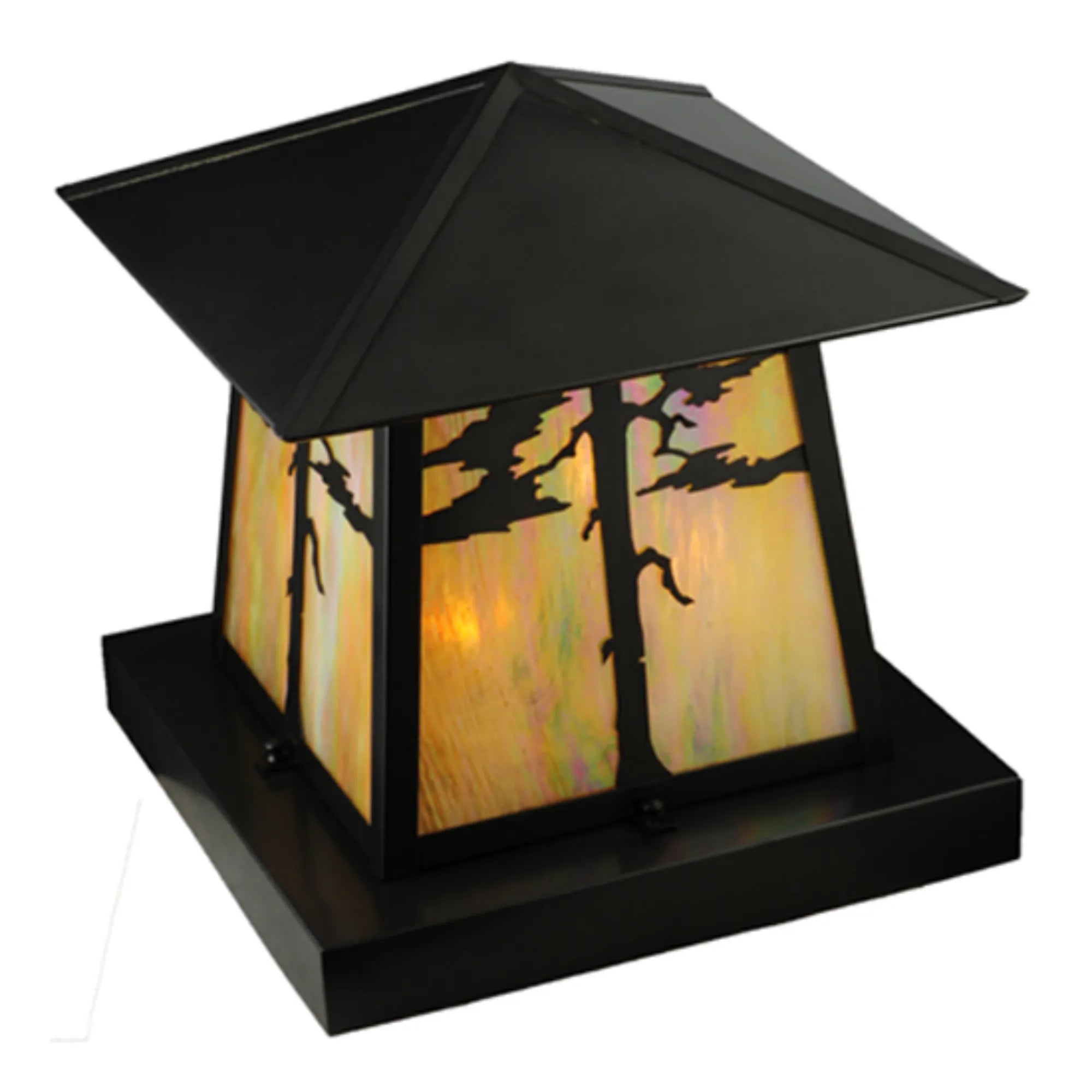 16"Sq Stillwater Tamarack Pier Mount – Craftsman Brown – Wet-Rated – Meyda Lighting