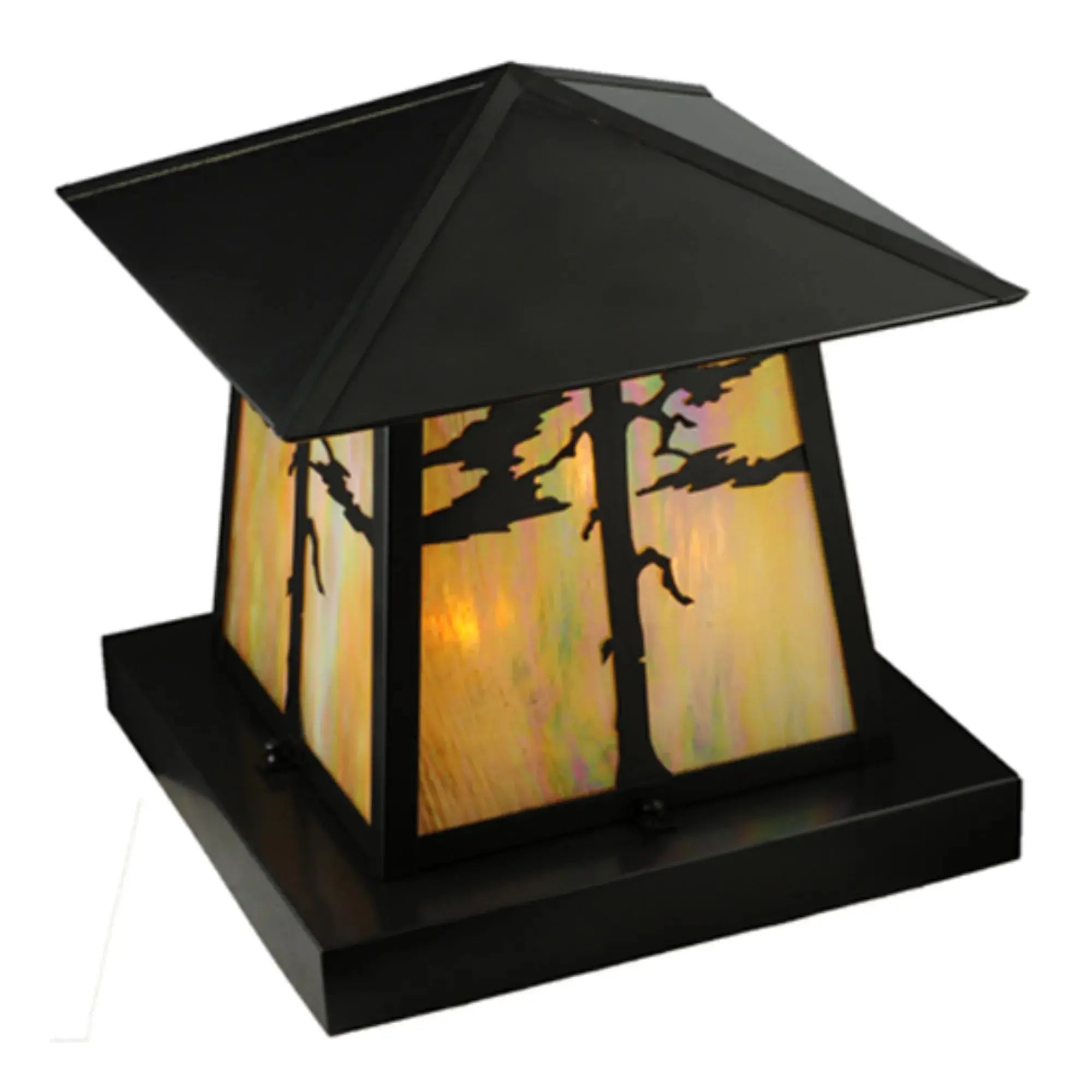 16"Sq Stillwater Tamarack Pier Mount – Craftsman Brown – Wet-Rated – Meyda Lighting Meyda Lighting