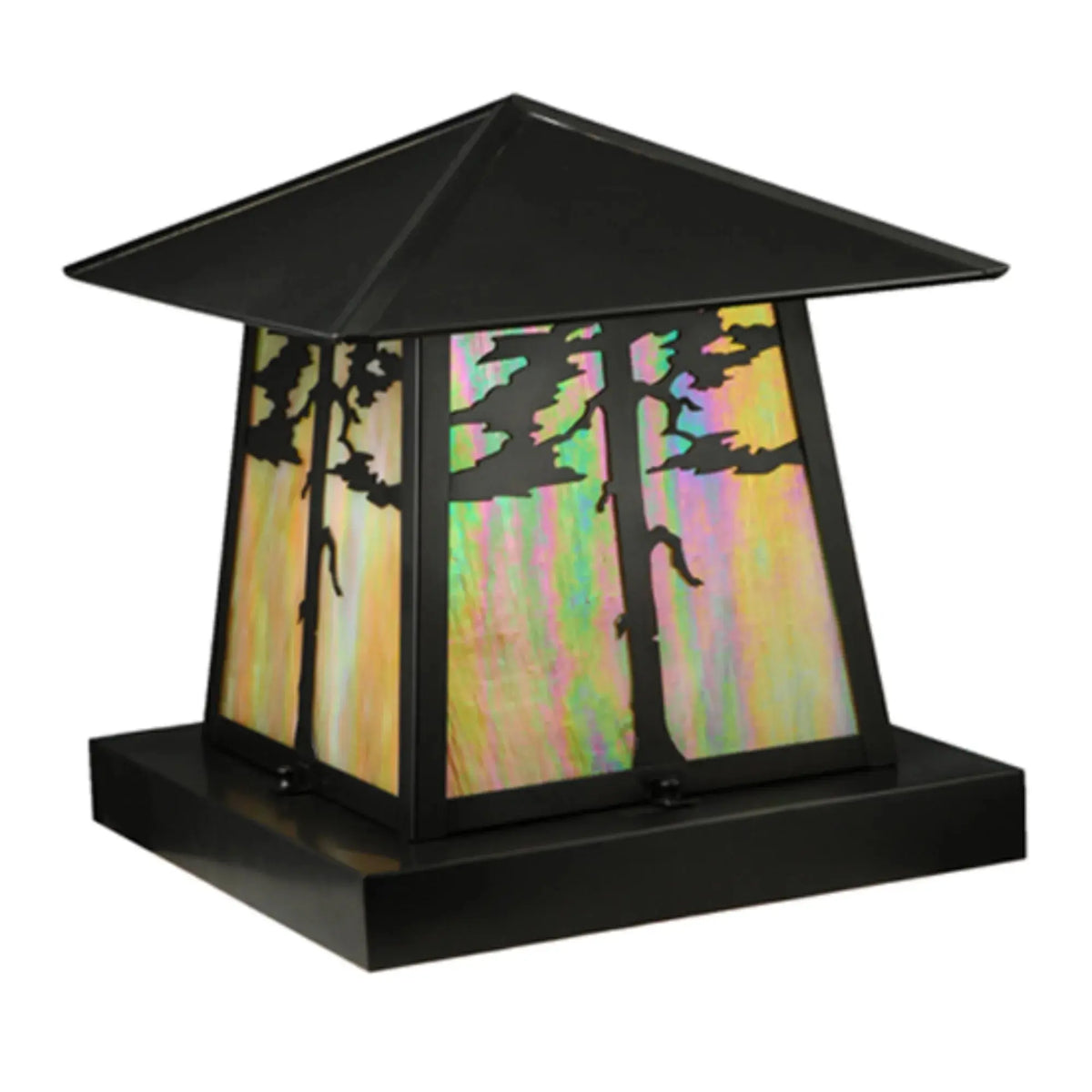 16"Sq Stillwater Tamarack Pier Mount – Craftsman Brown – Wet-Rated – Meyda Lighting Meyda Lighting