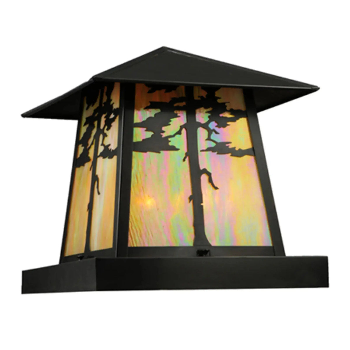 16"Sq Stillwater Tamarack Pier Mount – Craftsman Brown – Wet-Rated – Meyda Lighting Meyda Lighting