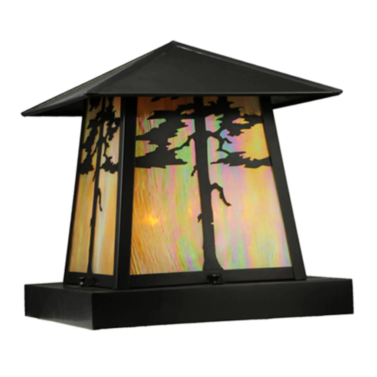16"Sq Stillwater Tamarack Pier Mount – Craftsman Brown – Wet-Rated – Meyda Lighting Meyda Lighting