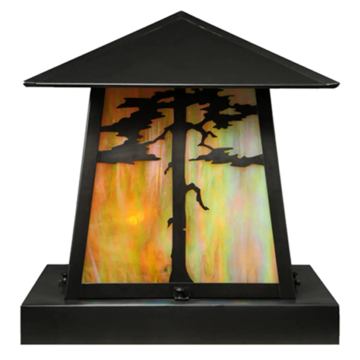 16"Sq Stillwater Tamarack Pier Mount – Craftsman Brown – Wet-Rated – Meyda Lighting Meyda Lighting