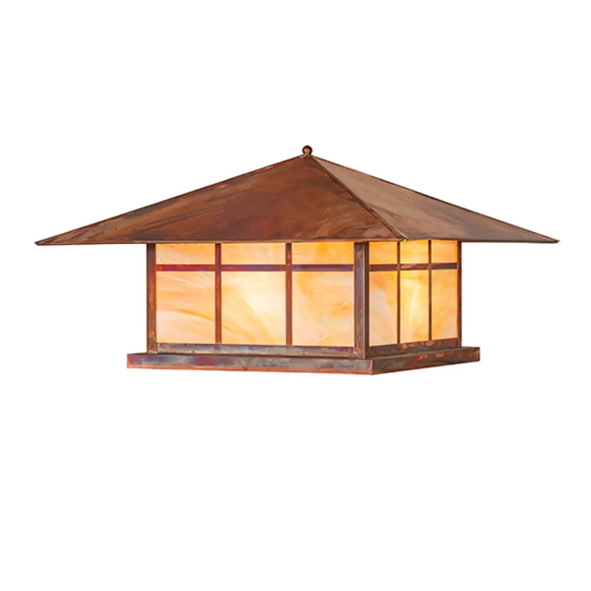 28" Square Seneca Double Bar Mission Pier Mount – Vintage Copper – Wet-Rated – Meyda Lighting Meyda Lighting