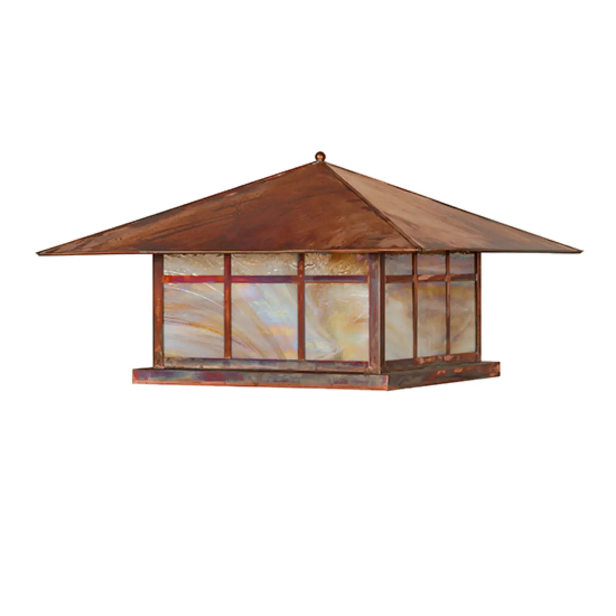 28" Square Seneca Double Bar Mission Pier Mount – Vintage Copper – Wet-Rated – Meyda Lighting Meyda Lighting