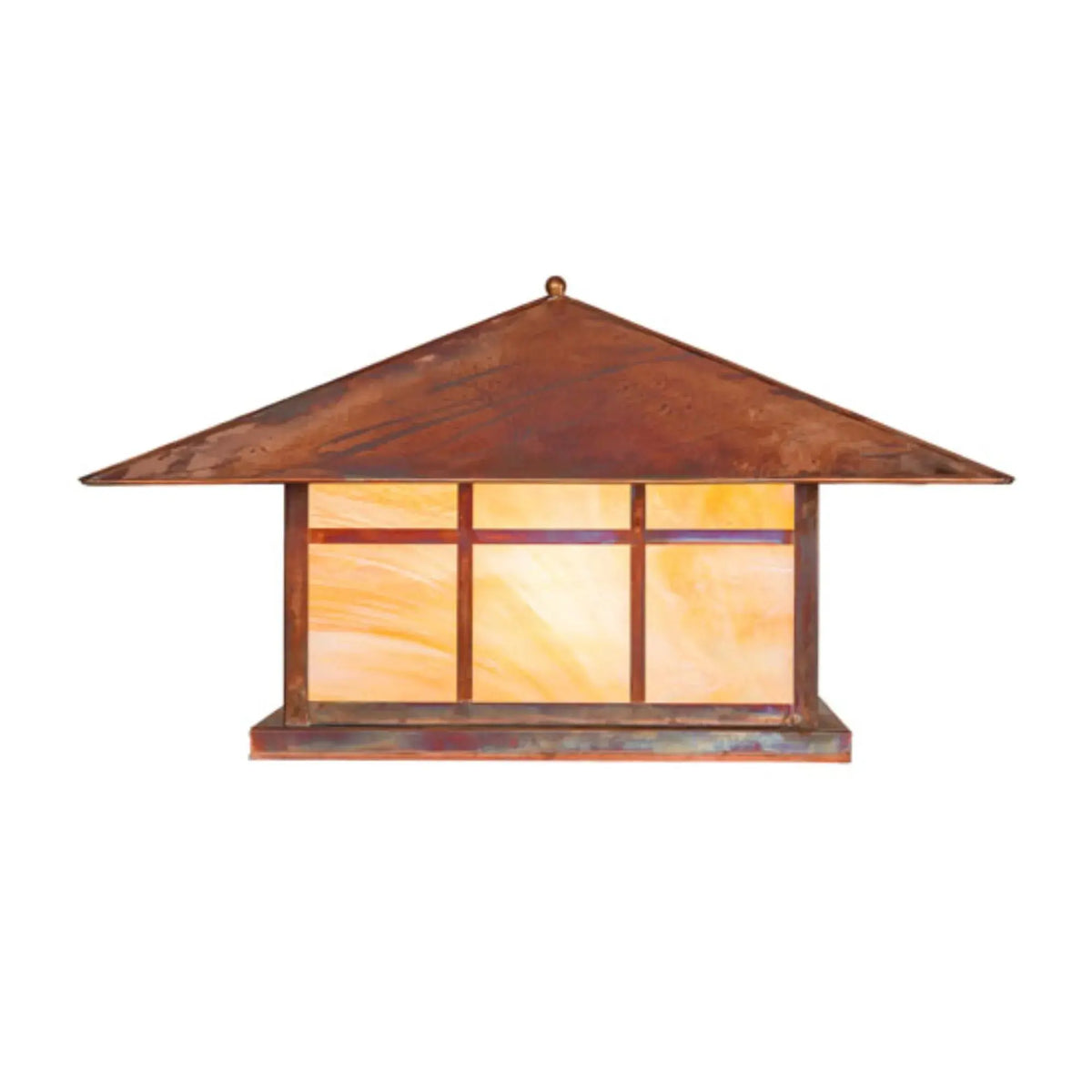 28" Square Seneca Double Bar Mission Pier Mount – Vintage Copper – Wet-Rated – Meyda Lighting Meyda Lighting
