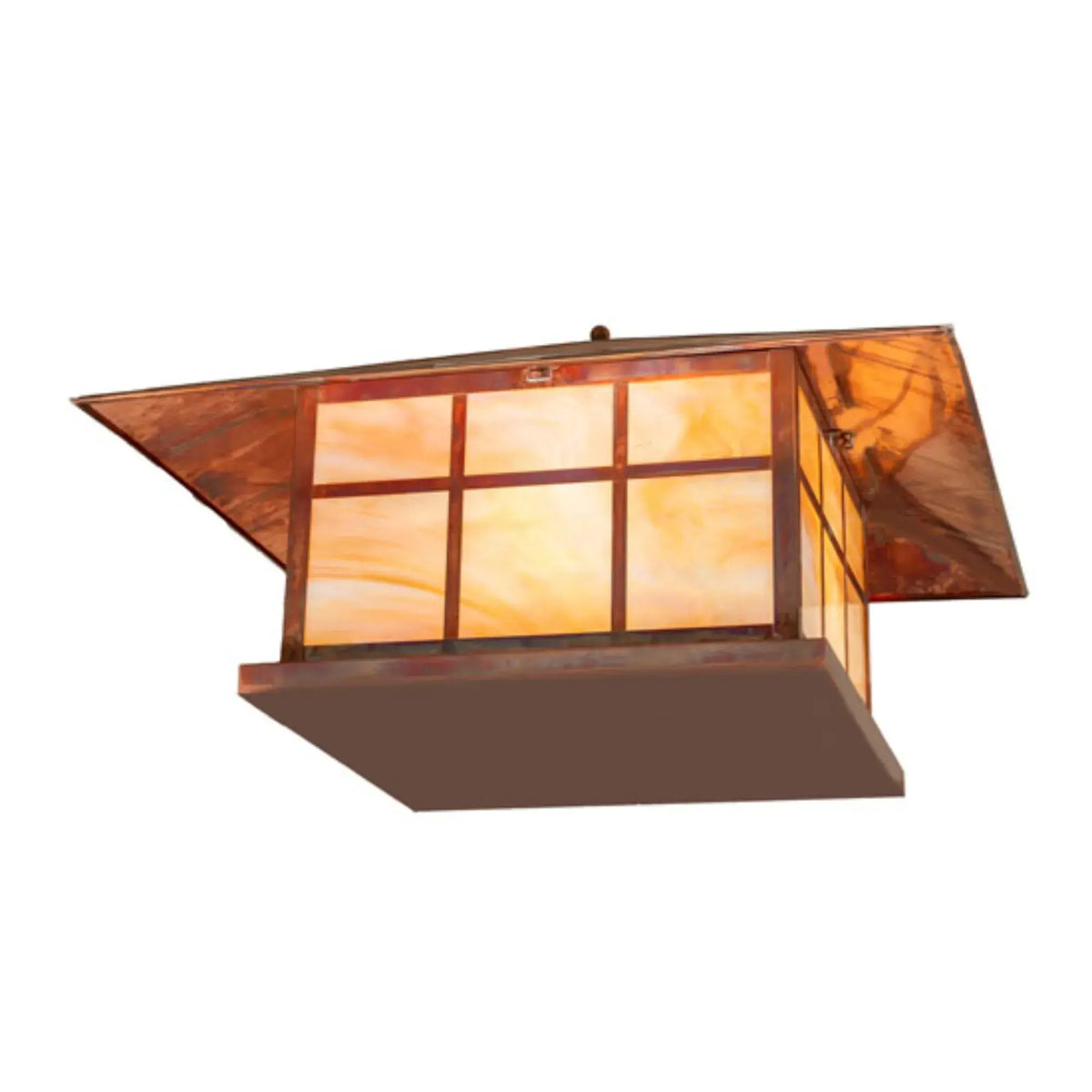 28" Square Seneca Double Bar Mission Pier Mount – Vintage Copper – Wet-Rated – Meyda Lighting Meyda Lighting
