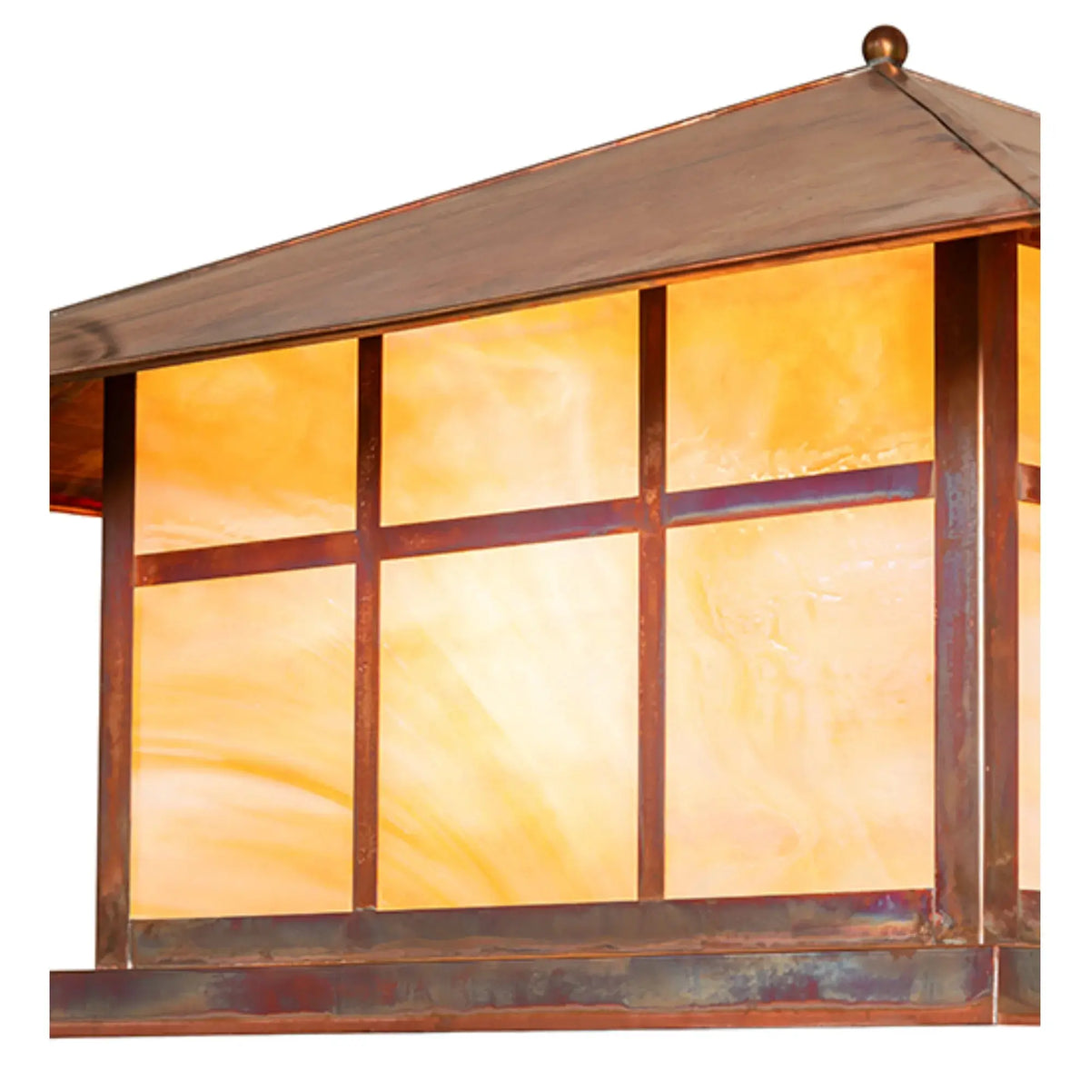 28" Square Seneca Double Bar Mission Pier Mount – Vintage Copper – Wet-Rated – Meyda Lighting Meyda Lighting