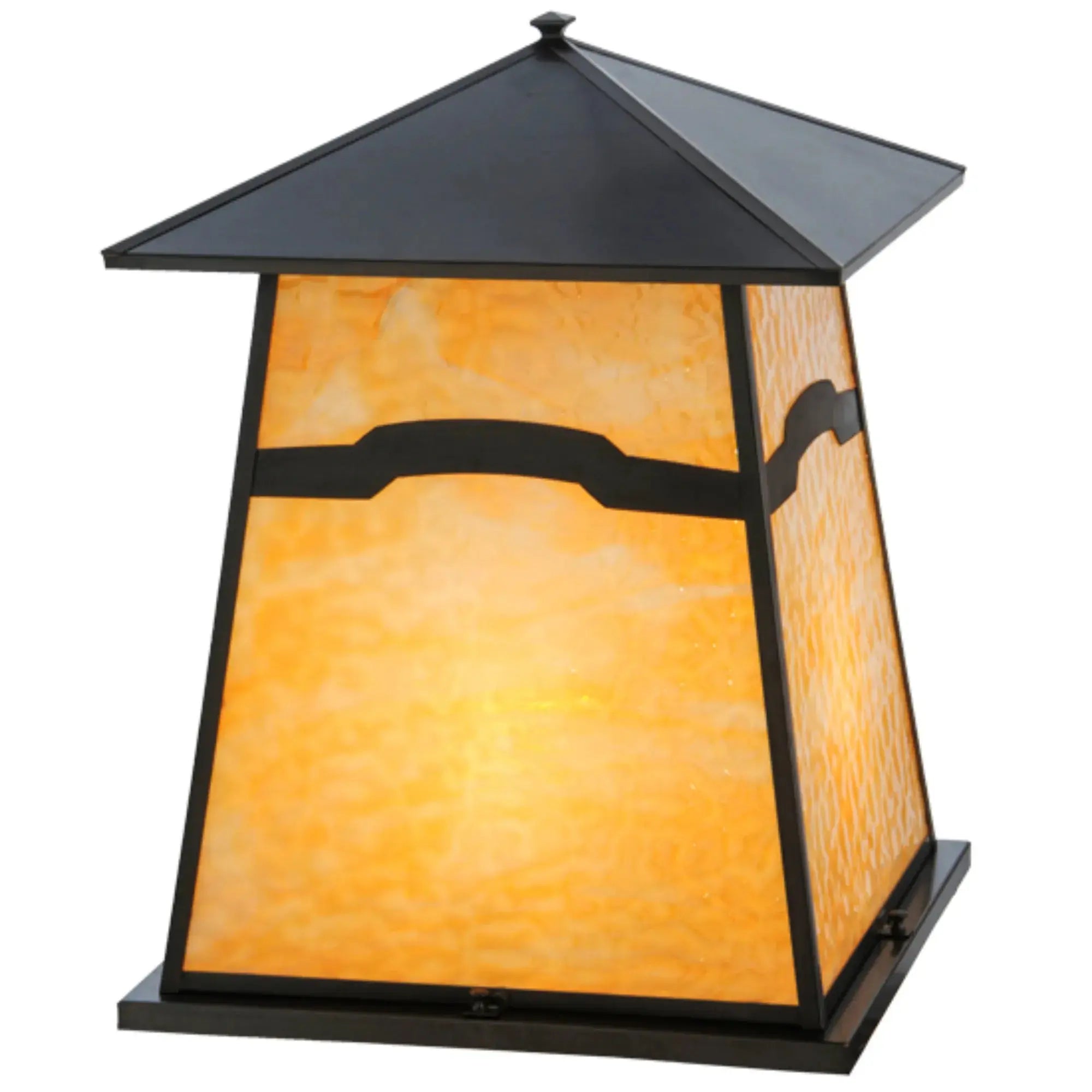 18"Sq Stillwater Mountain View Pier Mount – Craftsman Brown – Wet-Rated – Meyda Lighting Meyda Lighting