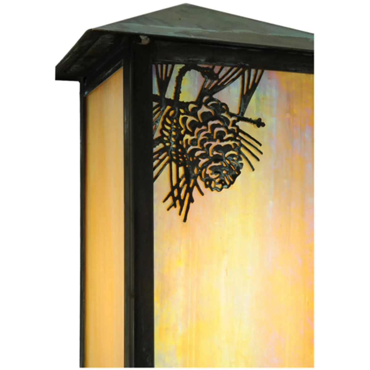 6.5" Wide Seneca Winter Pine Wall Sconce – Verdigris – Wet-Rated – Meyda Lighting Meyda Lighting