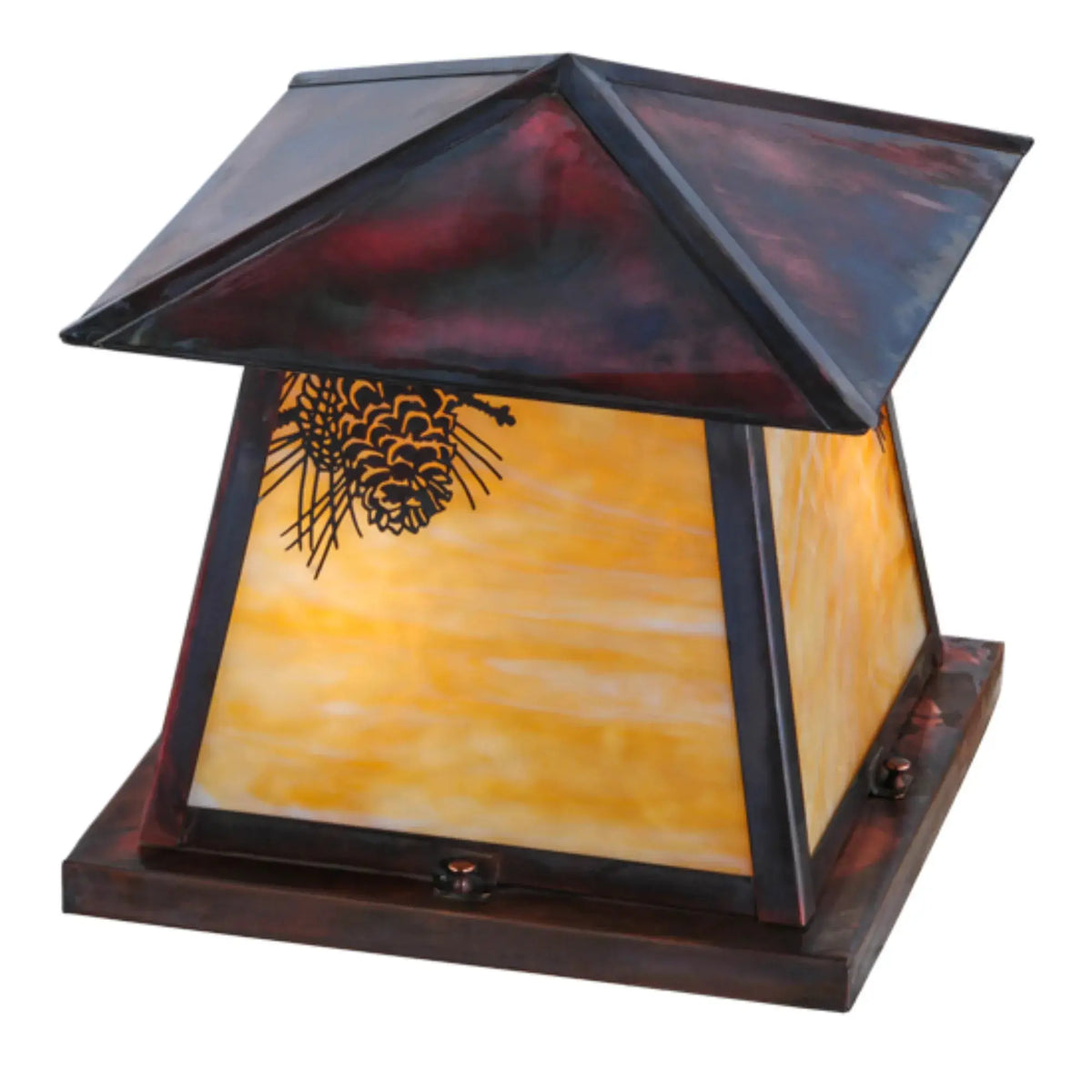 14"Sq Stillwater Winter Pine Pier Mount – Vintage Copper – Damp-Rated – Meyda Lighting Meyda Lighting