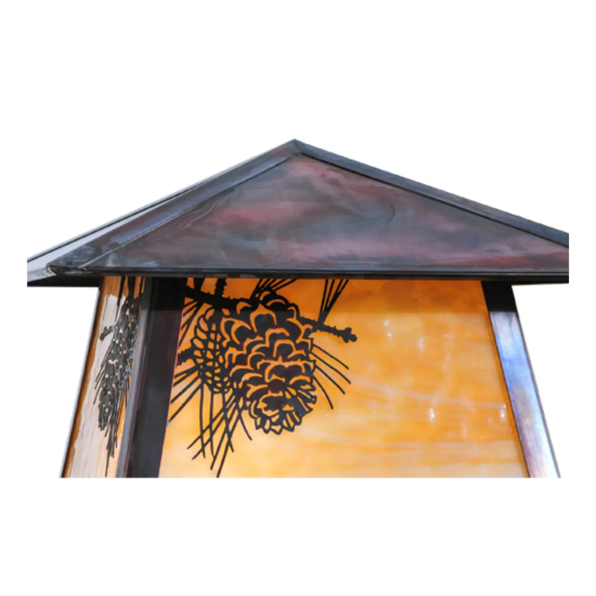14"Sq Stillwater Winter Pine Pier Mount – Vintage Copper – Damp-Rated – Meyda Lighting Meyda Lighting