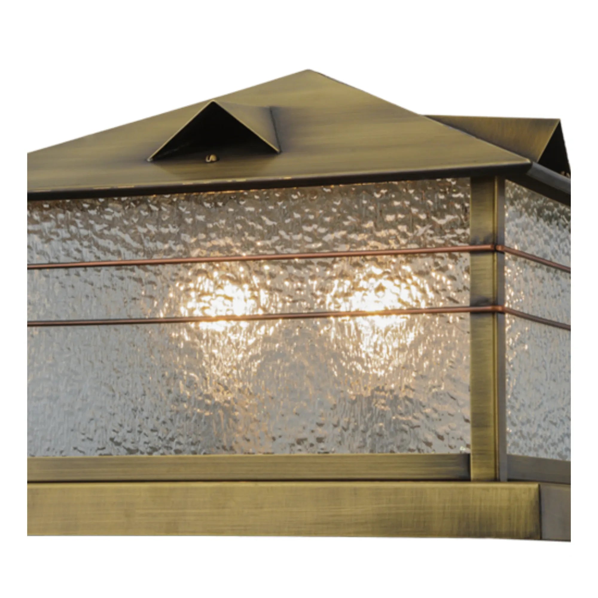 14"Sq Clinton Arrowhead Pier Mount – Antique Brass – Wet-Rated – Meyda Lighting