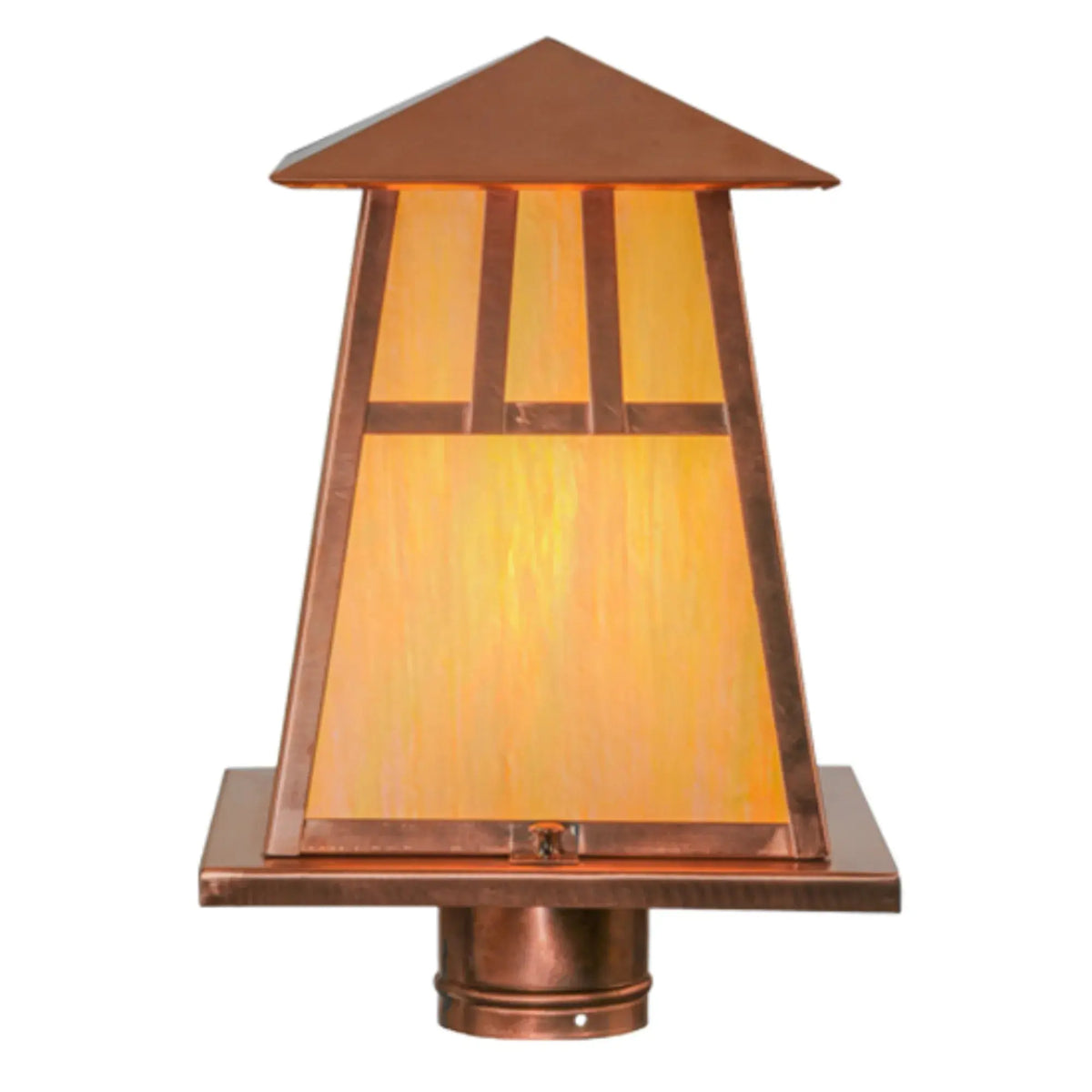 10"Sq Stillwater Double Bar Mission Post Mount – Natural Copper – Wet-Rated – Meyda Lighting Meyda Lighting