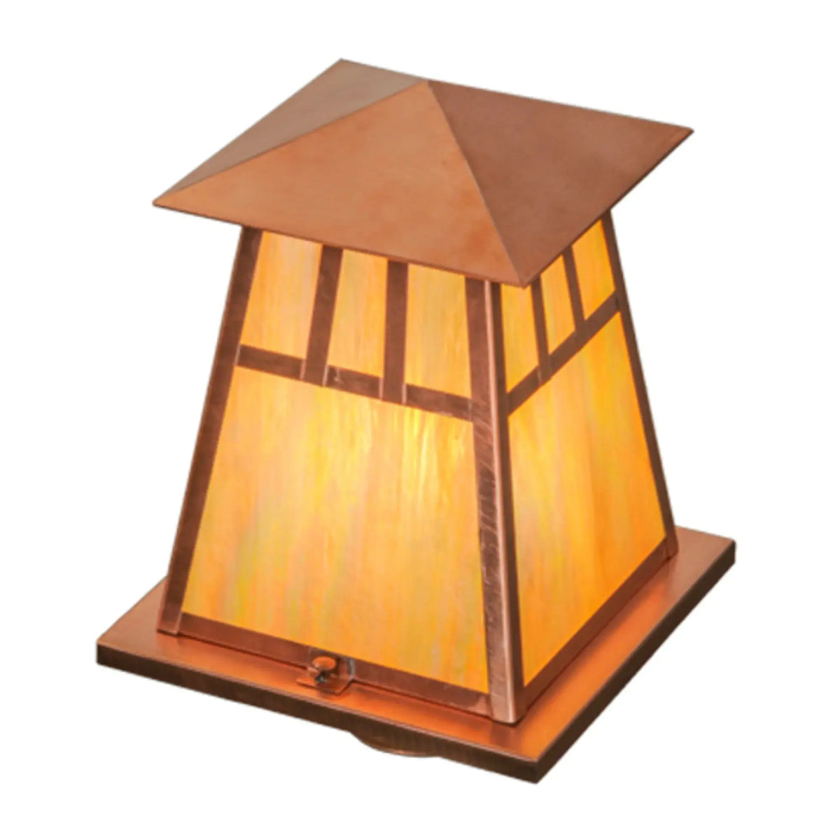 10"Sq Stillwater Double Bar Mission Post Mount – Natural Copper – Wet-Rated – Meyda Lighting Meyda Lighting