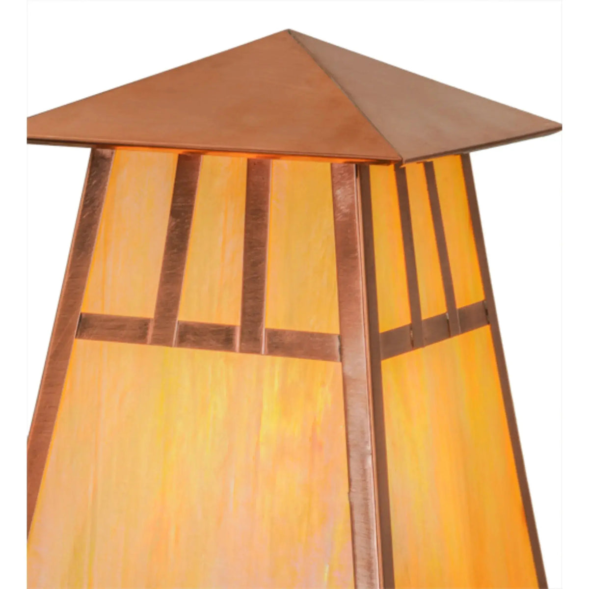 10"Sq Stillwater Double Bar Mission Post Mount – Natural Copper – Wet-Rated – Meyda Lighting Meyda Lighting