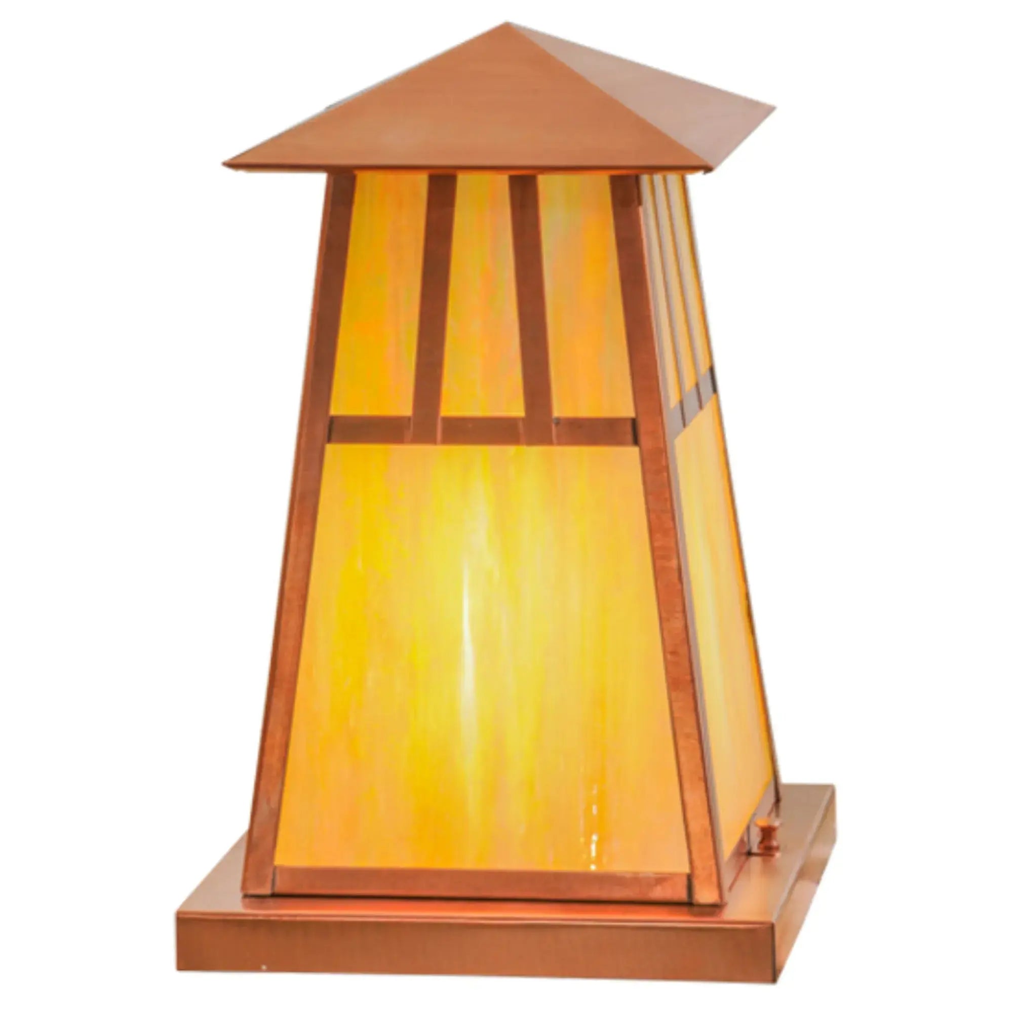 10"Sq Stillwater Double Bar Mission Pier Mount – Raw Copper – Wet-Rated – Meyda Lighting Meyda Lighting