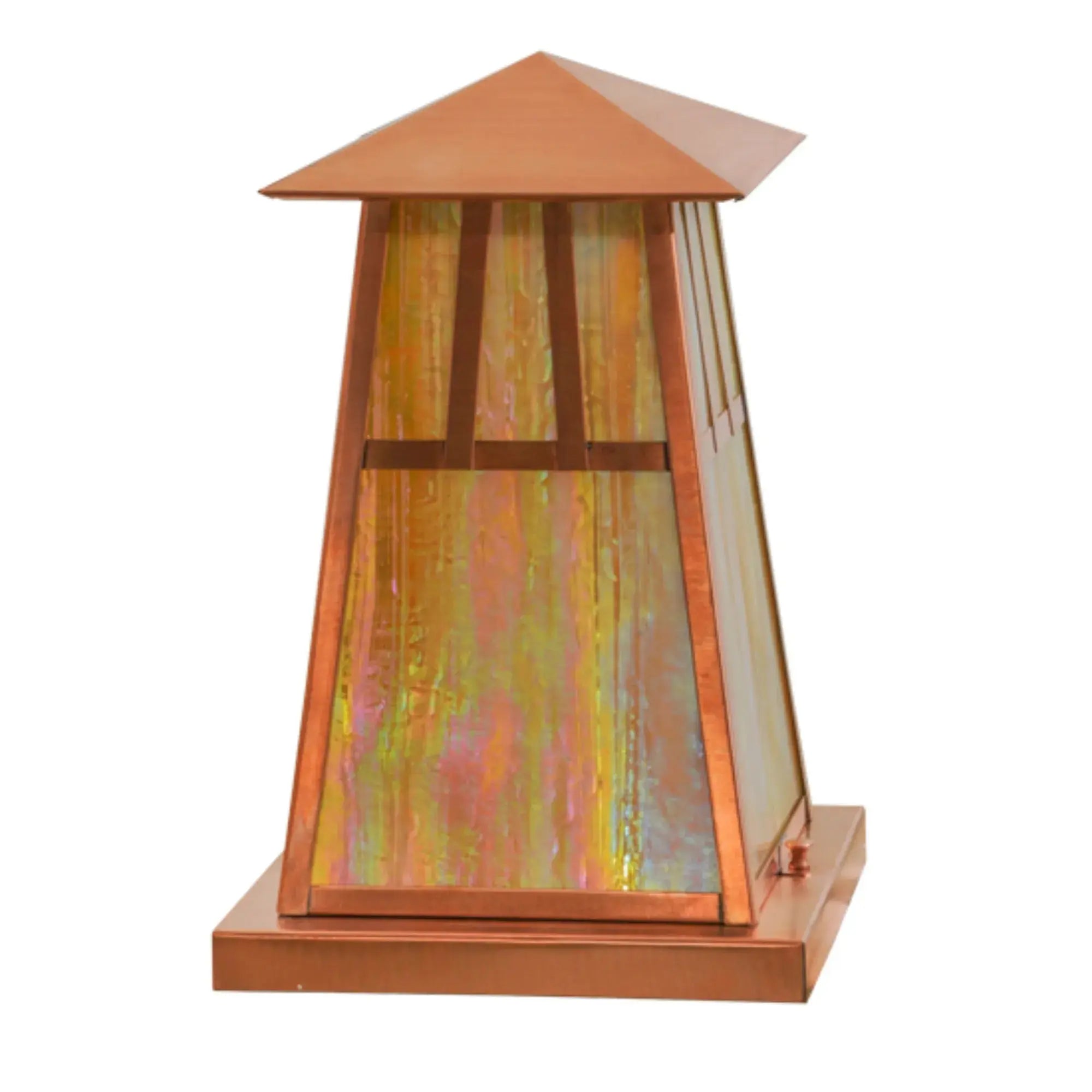 10"Sq Stillwater Double Bar Mission Pier Mount – Raw Copper – Wet-Rated – Meyda Lighting Meyda Lighting
