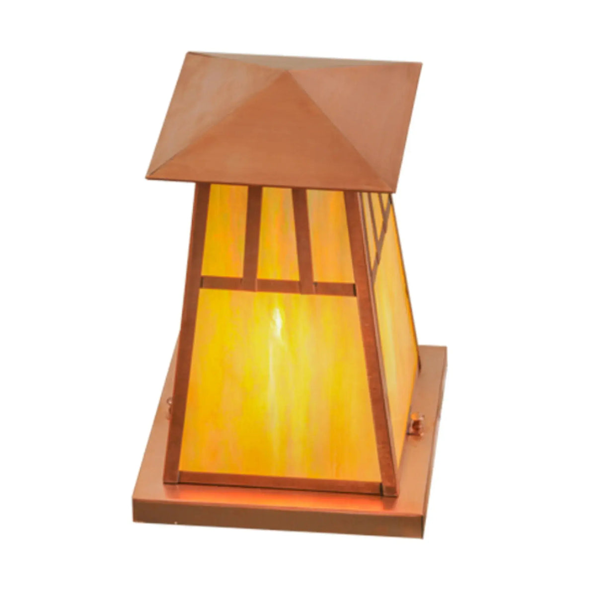 10"Sq Stillwater Double Bar Mission Pier Mount – Raw Copper – Wet-Rated – Meyda Lighting Meyda Lighting