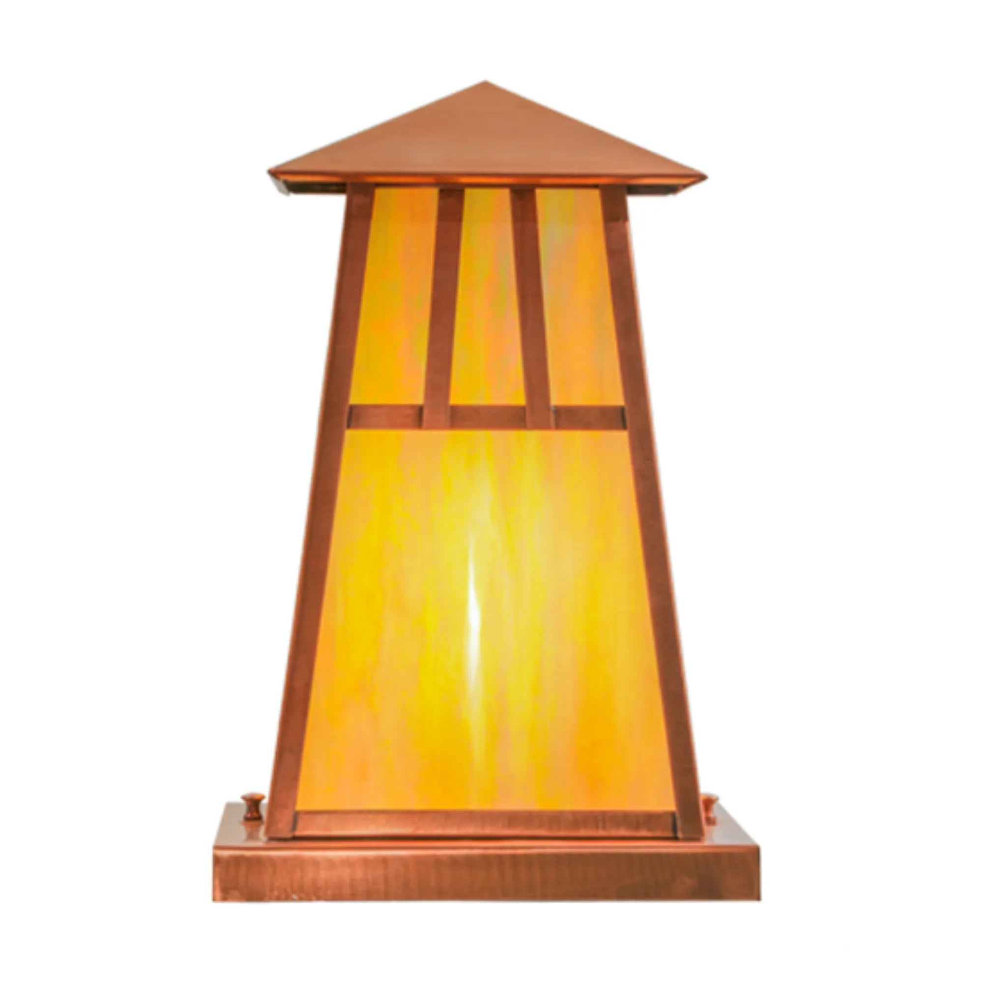 10"Sq Stillwater Double Bar Mission Pier Mount – Raw Copper – Wet-Rated – Meyda Lighting