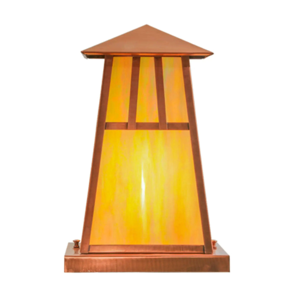 10"Sq Stillwater Double Bar Mission Pier Mount – Raw Copper – Wet-Rated – Meyda Lighting Meyda Lighting