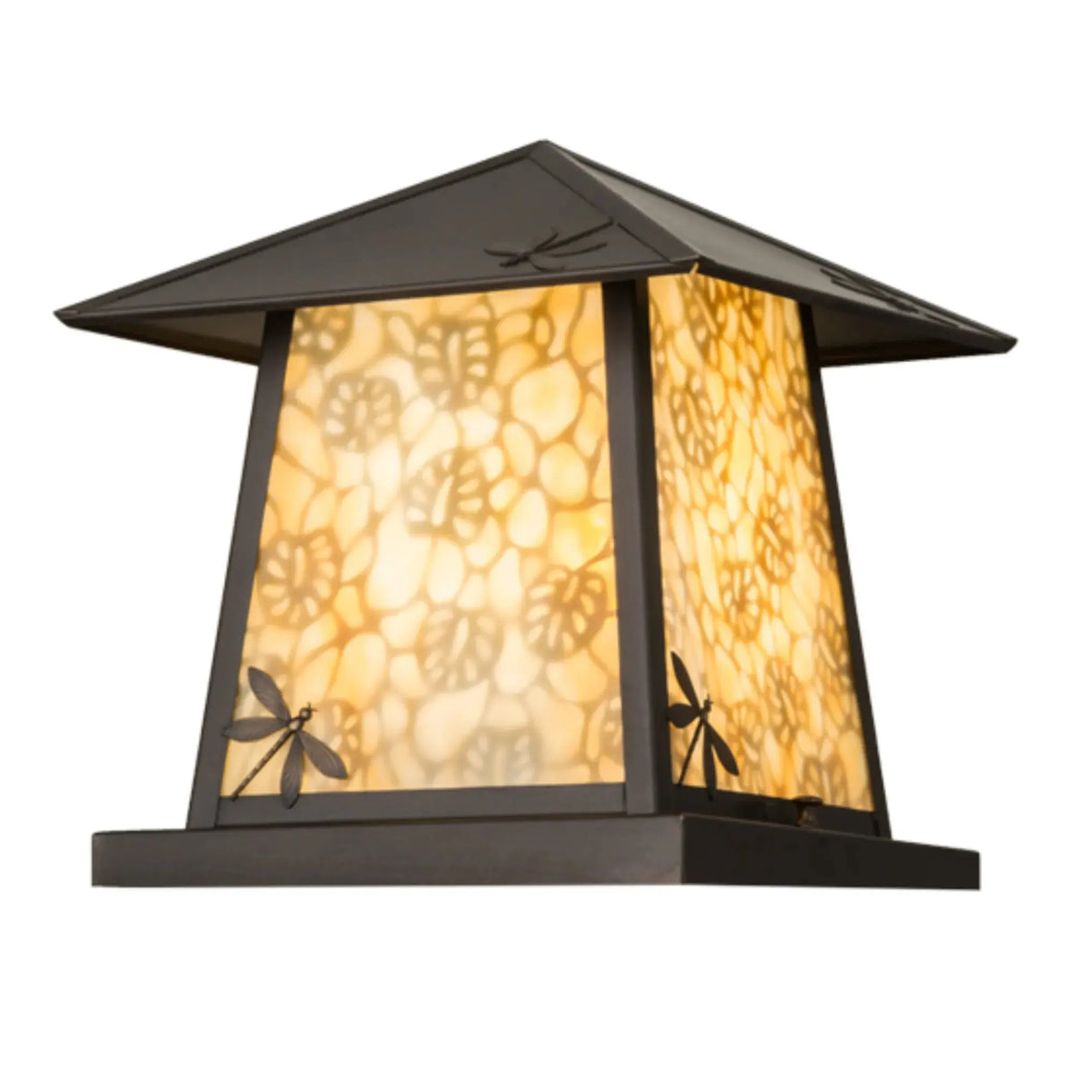 11"Sq Stillwater Dragonfly Pier Mount – Craftsman brown – Wet-Rated – Meyda Lighting Meyda Lighting