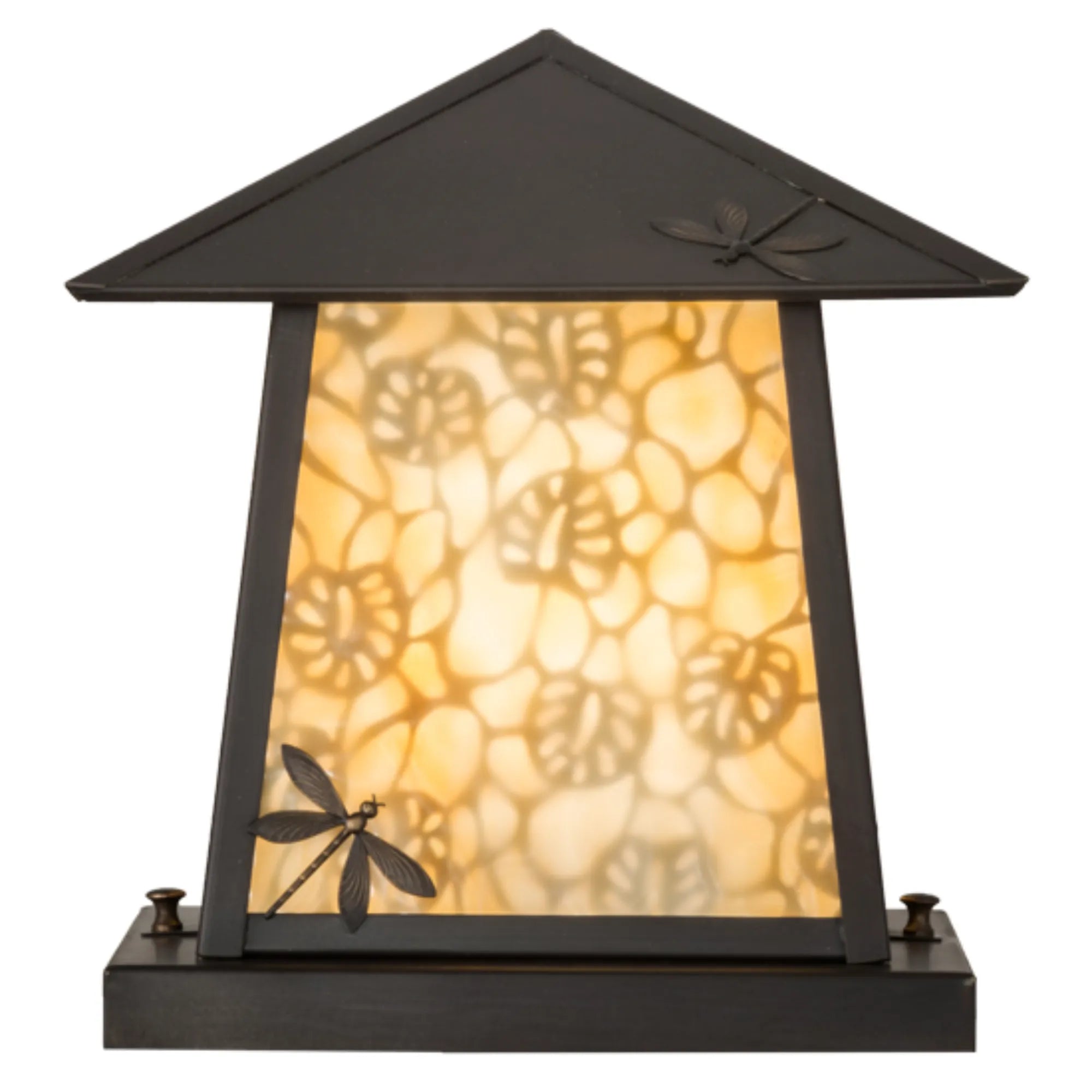 11"Sq Stillwater Dragonfly Pier Mount – Craftsman brown – Wet-Rated – Meyda Lighting