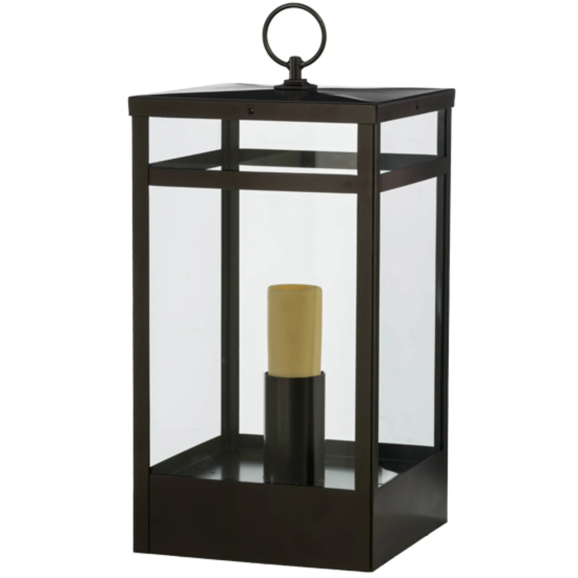 14"Sq Quadrato Campbell Pier Mount – Oil Rubbed Bronze – Clear Glass – Wet-Rated – Meyda Lighting