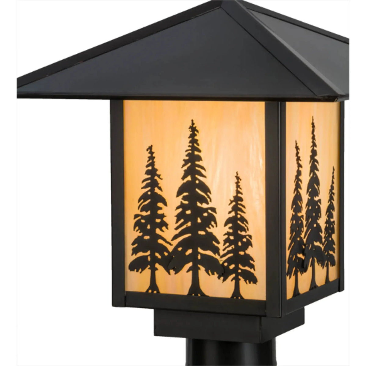 12"Sq Seneca Tall Pines Post Mount – Craftsman Brown – Wet-Rated – Meyda Lighting Meyda Lighting