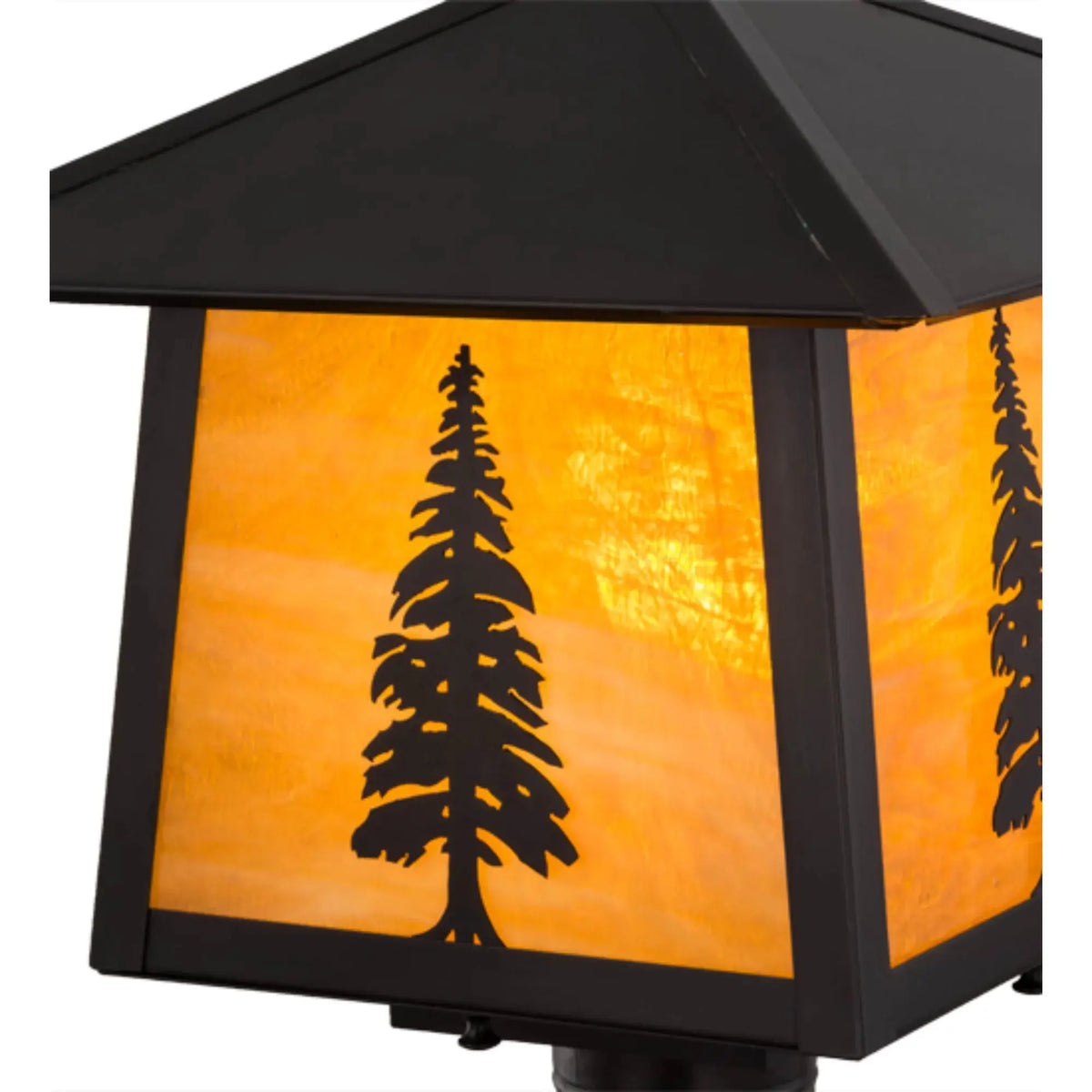 14"Sq Stillwater Tall Pine Post Mount – Craftsman Brown – Wet-Rated – Meyda Lighting Meyda Lighting