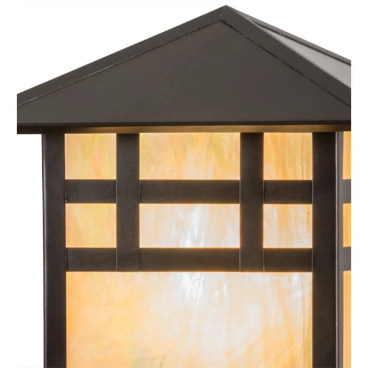 9"Sq Seneca Window Pane Post Mount – Craftsman Brown – Wet-Rated – Meyda Lighting Meyda Lighting
