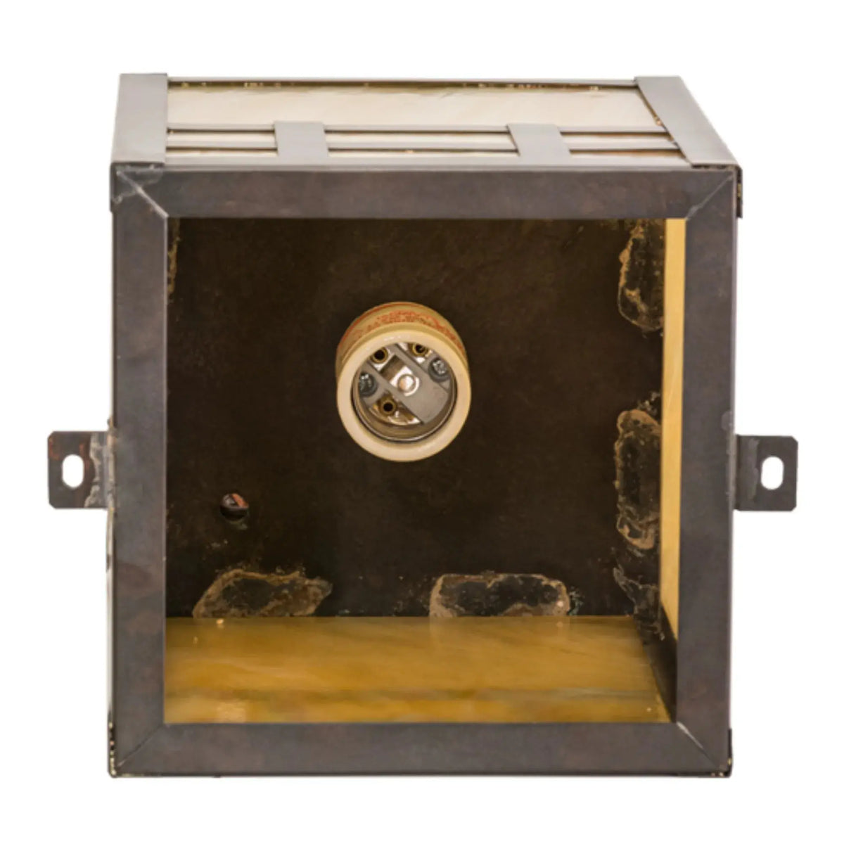 9"Sq Seneca Window Pane Post Mount – Craftsman Brown – Wet-Rated – Meyda Lighting Meyda Lighting